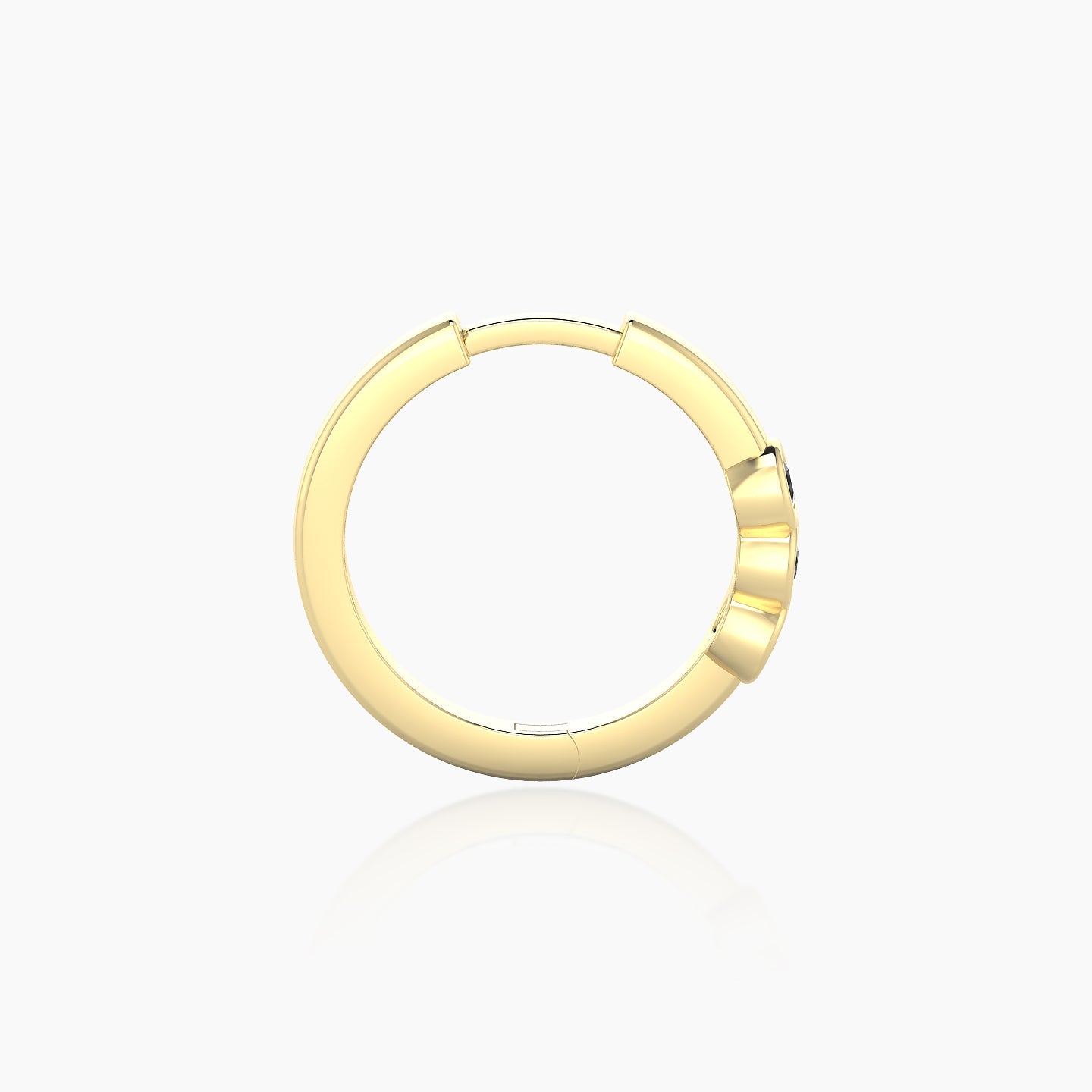 Leto | 18k Yellow Gold 9.5 mm Trilogy Black Diamond Hoop Piercing