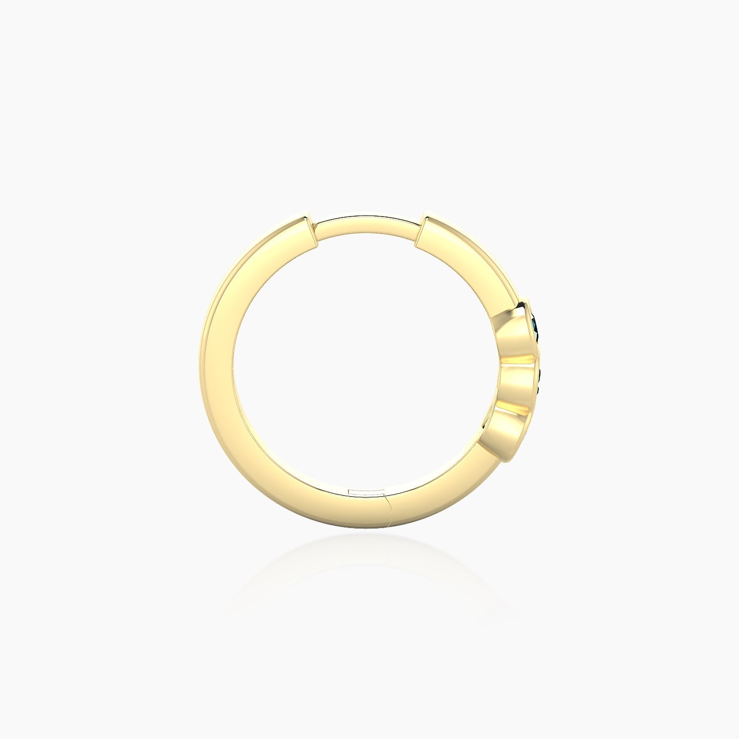 Leto | 18k Yellow Gold 9.5 mm Trilogy Emerald Hoop Piercing