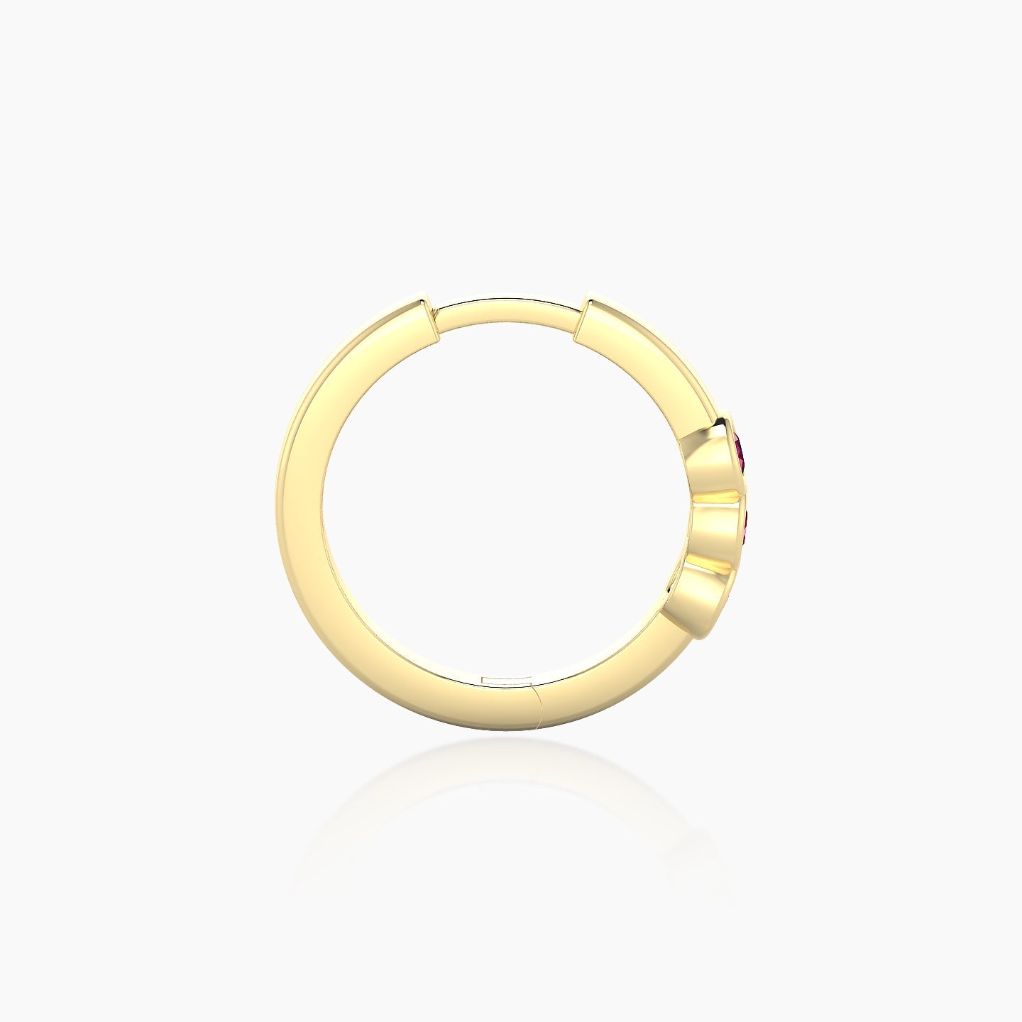 Leto | 18k Yellow Gold 9.5 mm Trilogy Ruby Hoop Piercing