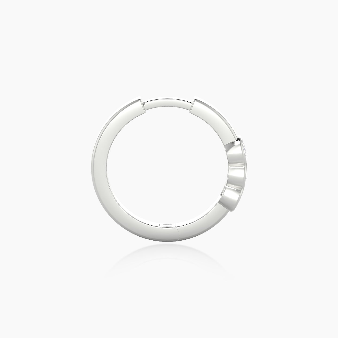 Leto | 18k White Gold 9.5 mm Trilogy Diamond Nose Ring Piercing