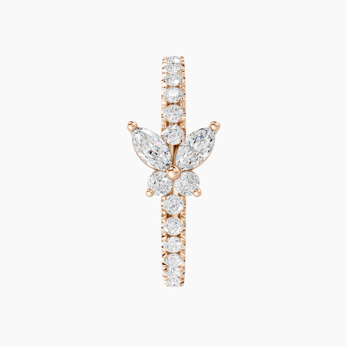Levana | 18k Rose Gold 11 mm Butterfly Diamond Hoop Piercing