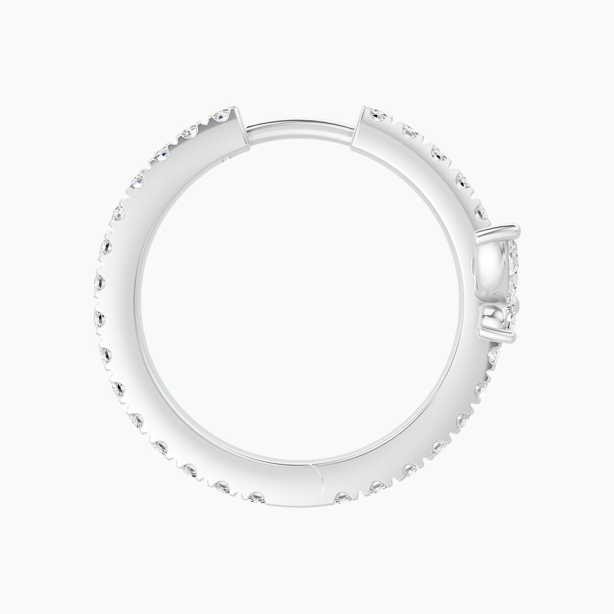 Levana | 18k White Gold 11 mm Butterfly Diamond Hoop Piercing