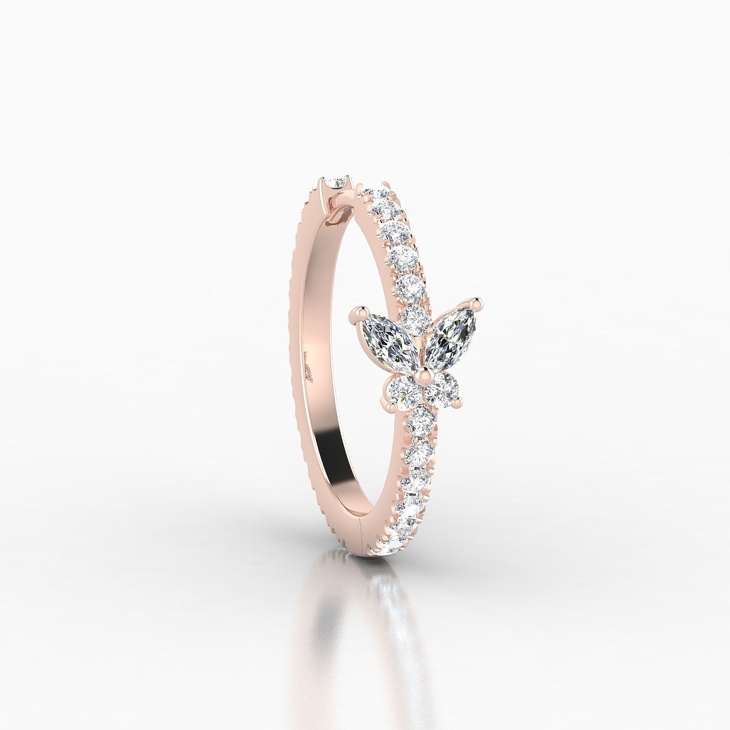 Levana | 18k Rose Gold 11 mm Butterfly Diamond Hoop Piercing