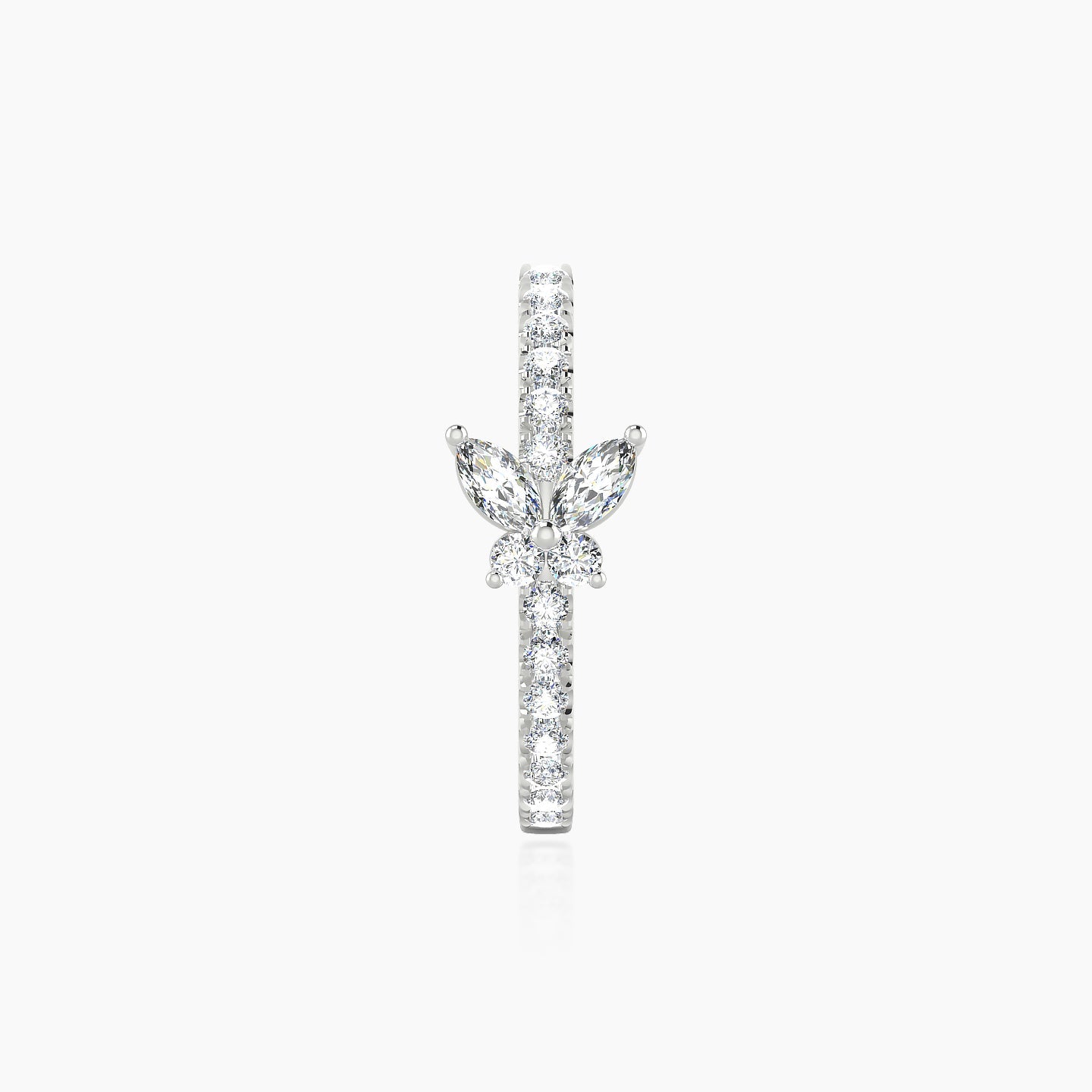 Levana | 18k White Gold 11 mm Butterfly Diamond Hoop Piercing