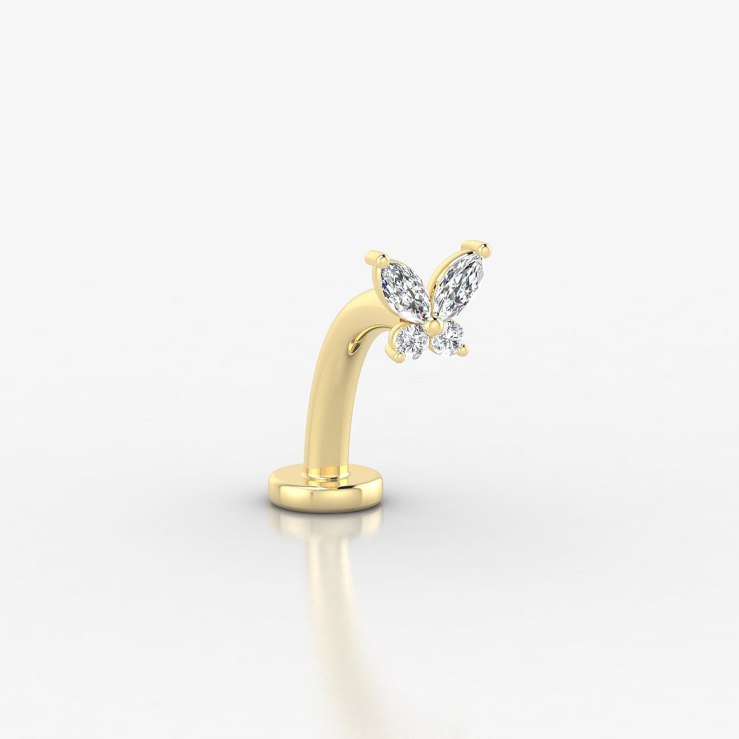 Levana | 18k Yellow Gold 4.5 mm 10 mm Butterfly Diamond Floating Navel Piercing