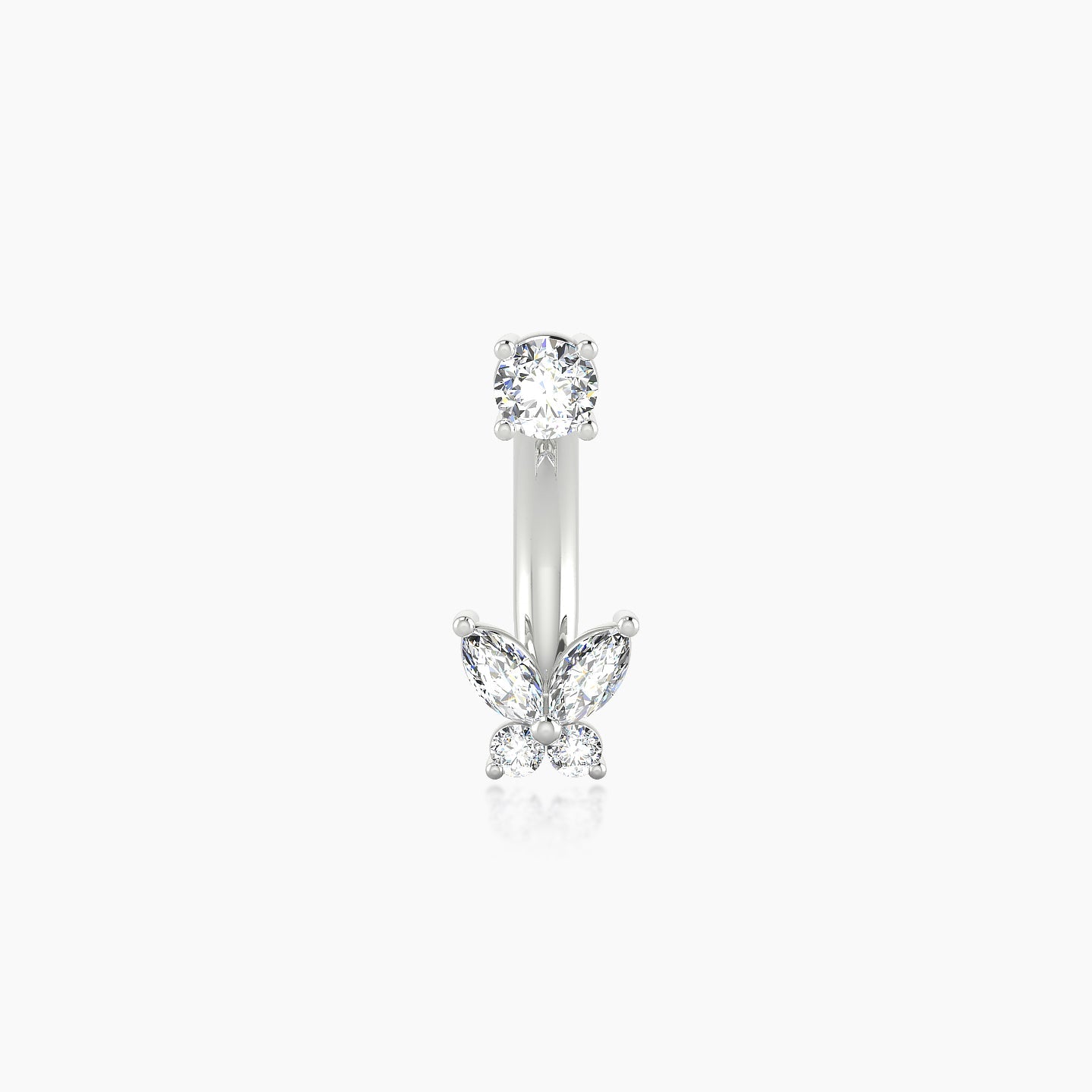 Levana | 18k White Gold 10 mm 4.5 mm Butterfly Diamond Navel Piercing