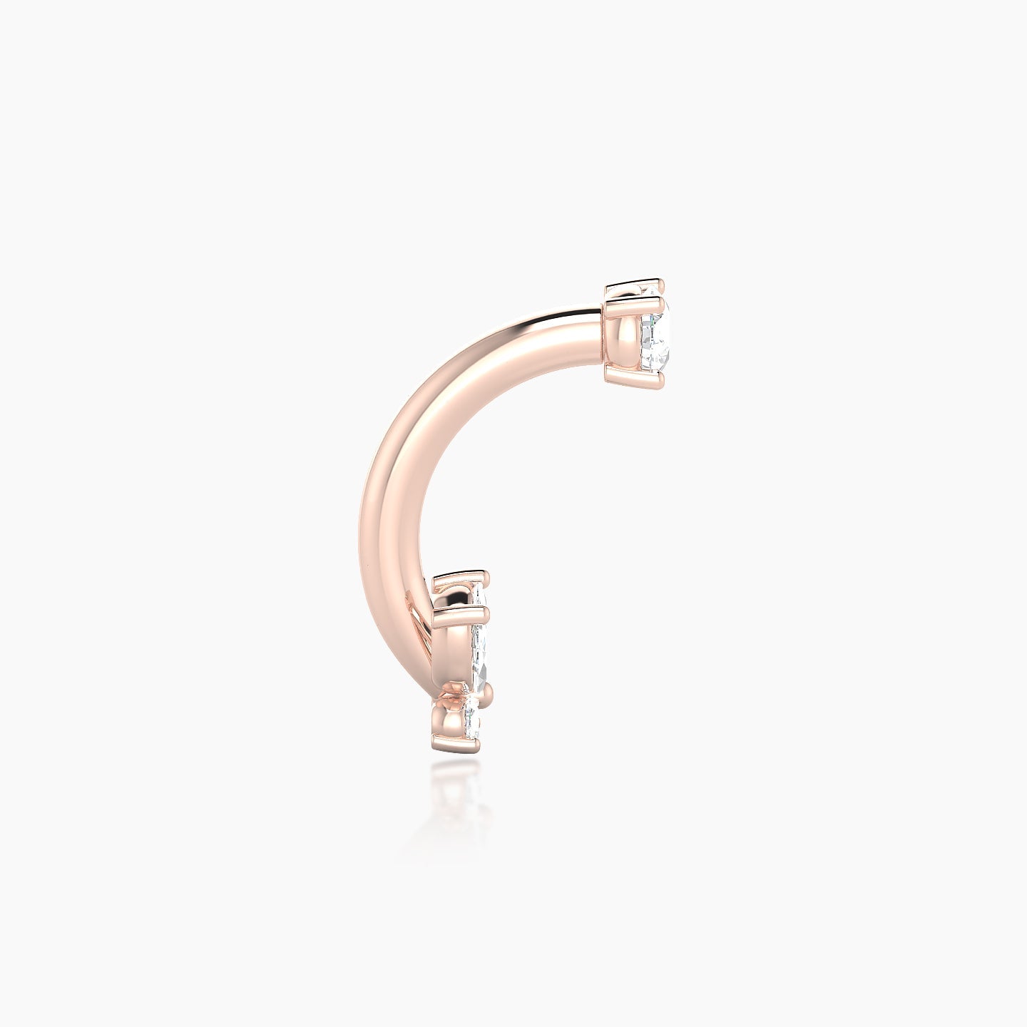 Levana | 18k Rose Gold 10 mm 4.5 mm Butterfly Diamond Navel Piercing