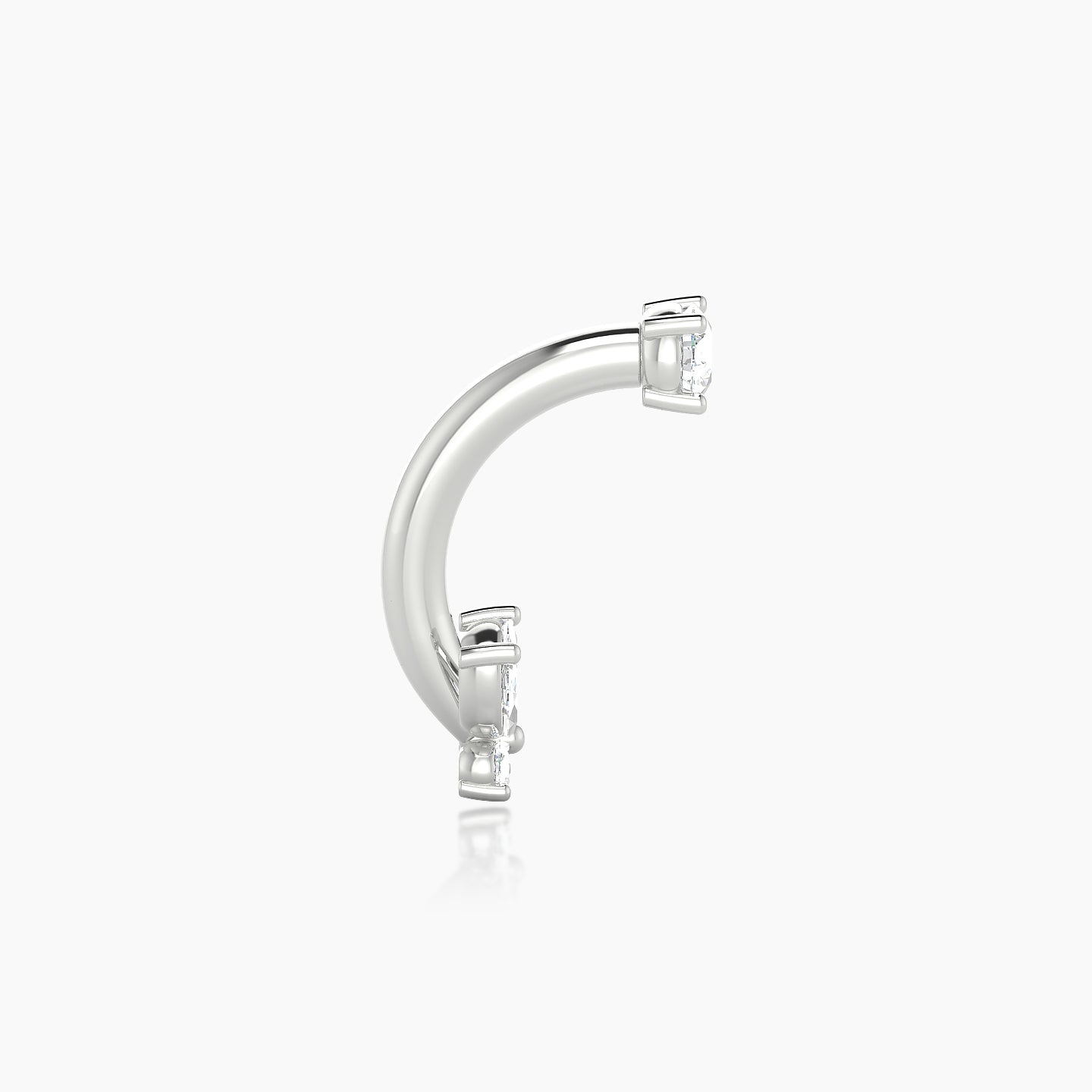 Levana | 18k White Gold 10 mm 4.5 mm Butterfly Diamond Navel Piercing