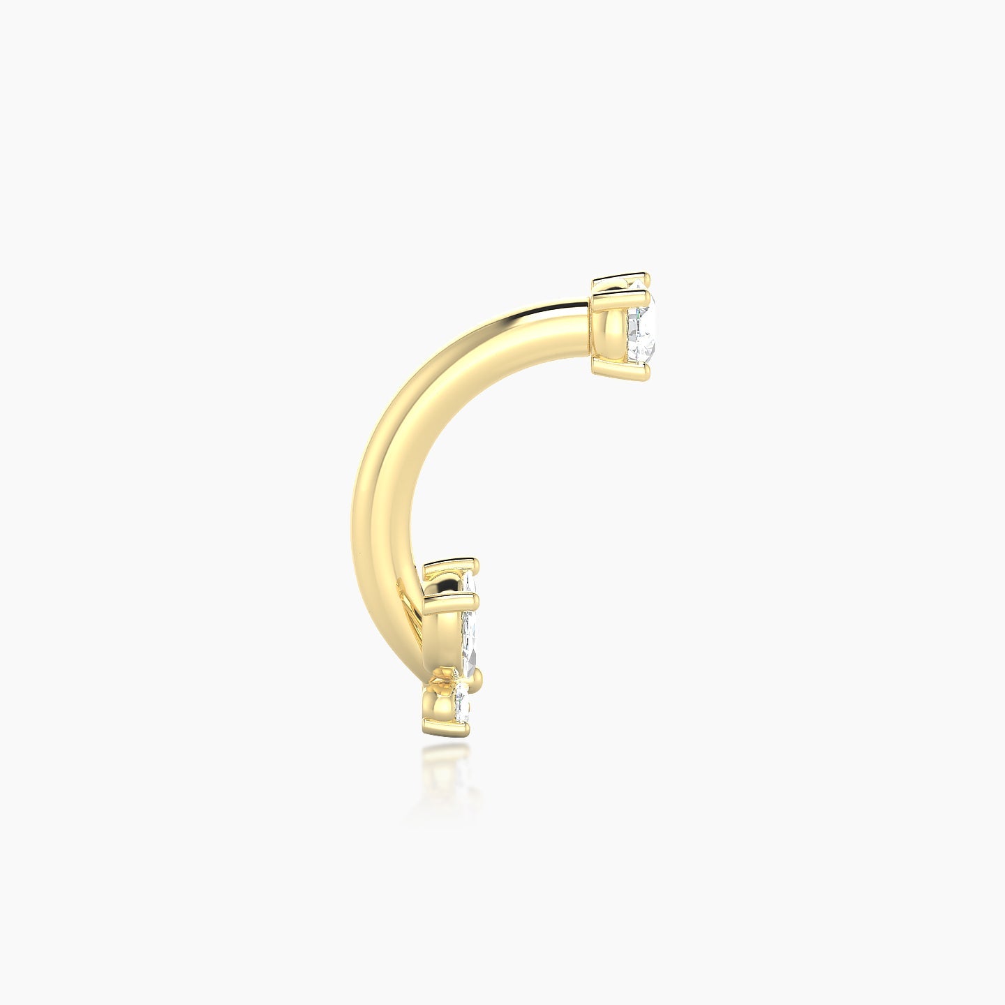 Levana | 18k Yellow Gold 10 mm 4.5 mm Butterfly Diamond Navel Piercing