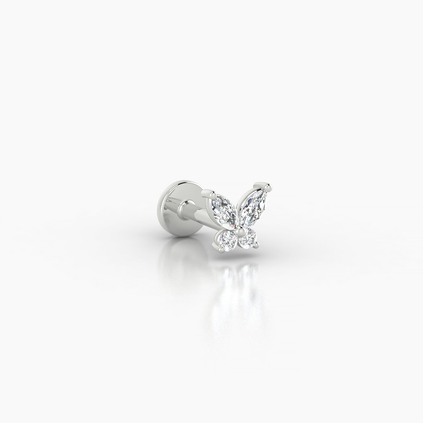 Levana | 18k White Gold 4.5 mm 5 mm Butterfly Diamond Piercing