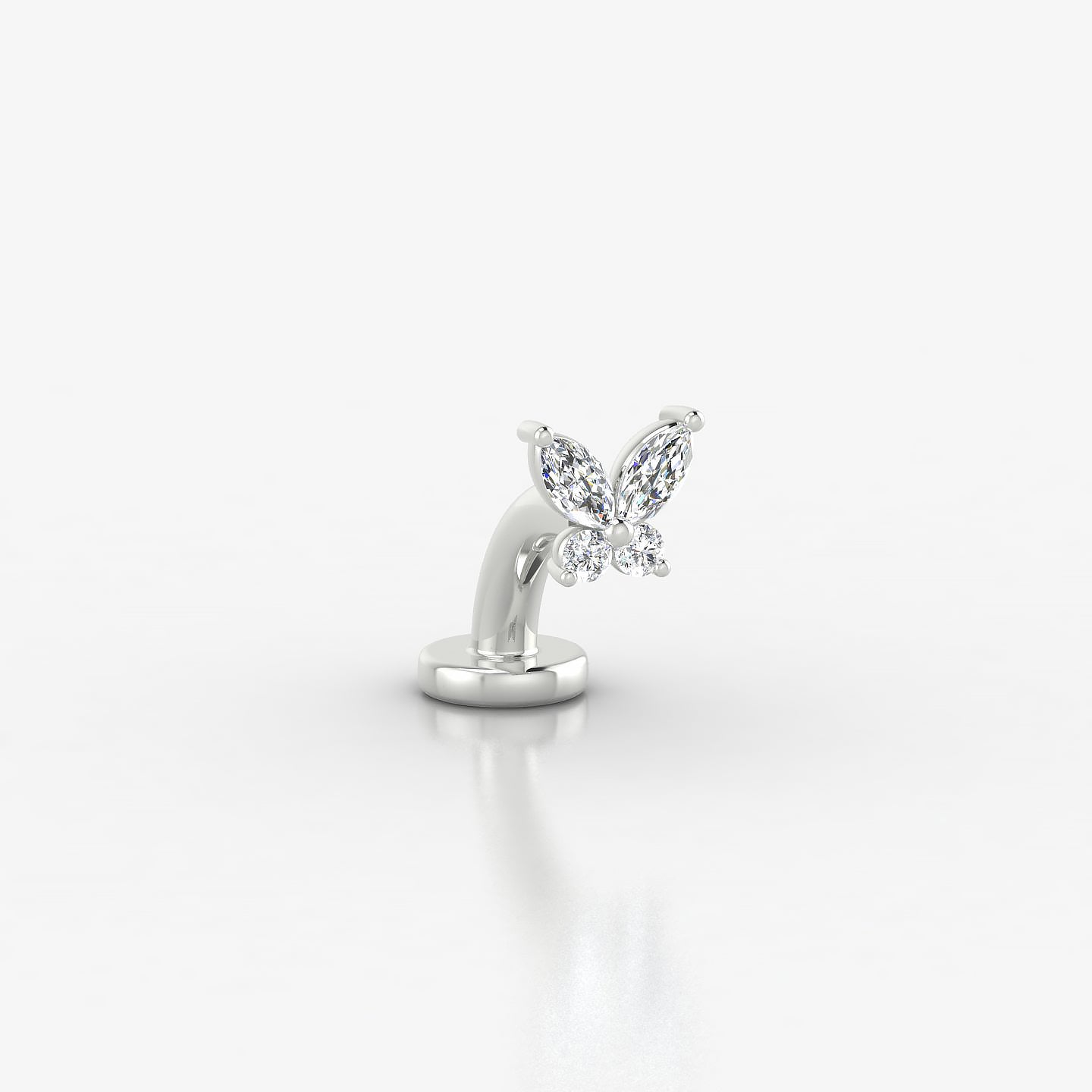 Levana | 18k White Gold 4.5 mm 6 mm Butterfly Diamond Floating Navel Piercing