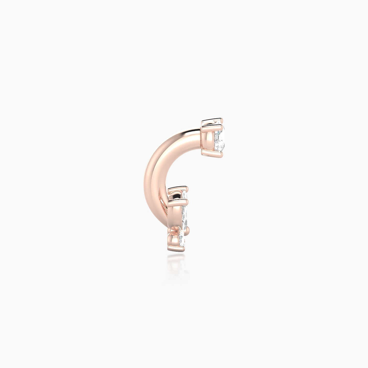 Levana | 18k Rose Gold 6 mm 4.5 mm Butterfly Diamond Navel Piercing