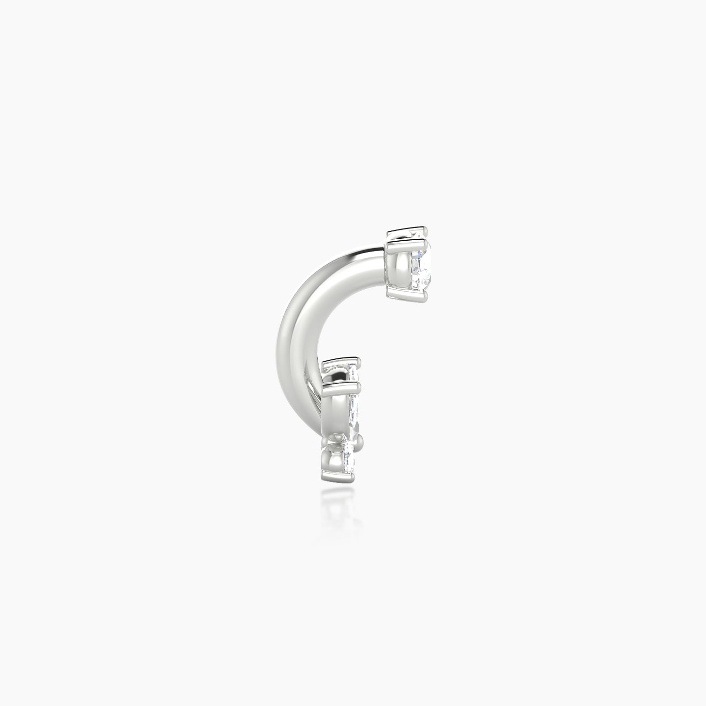 Levana | 18k White Gold 6 mm 4.5 mm Butterfly Diamond Navel Piercing