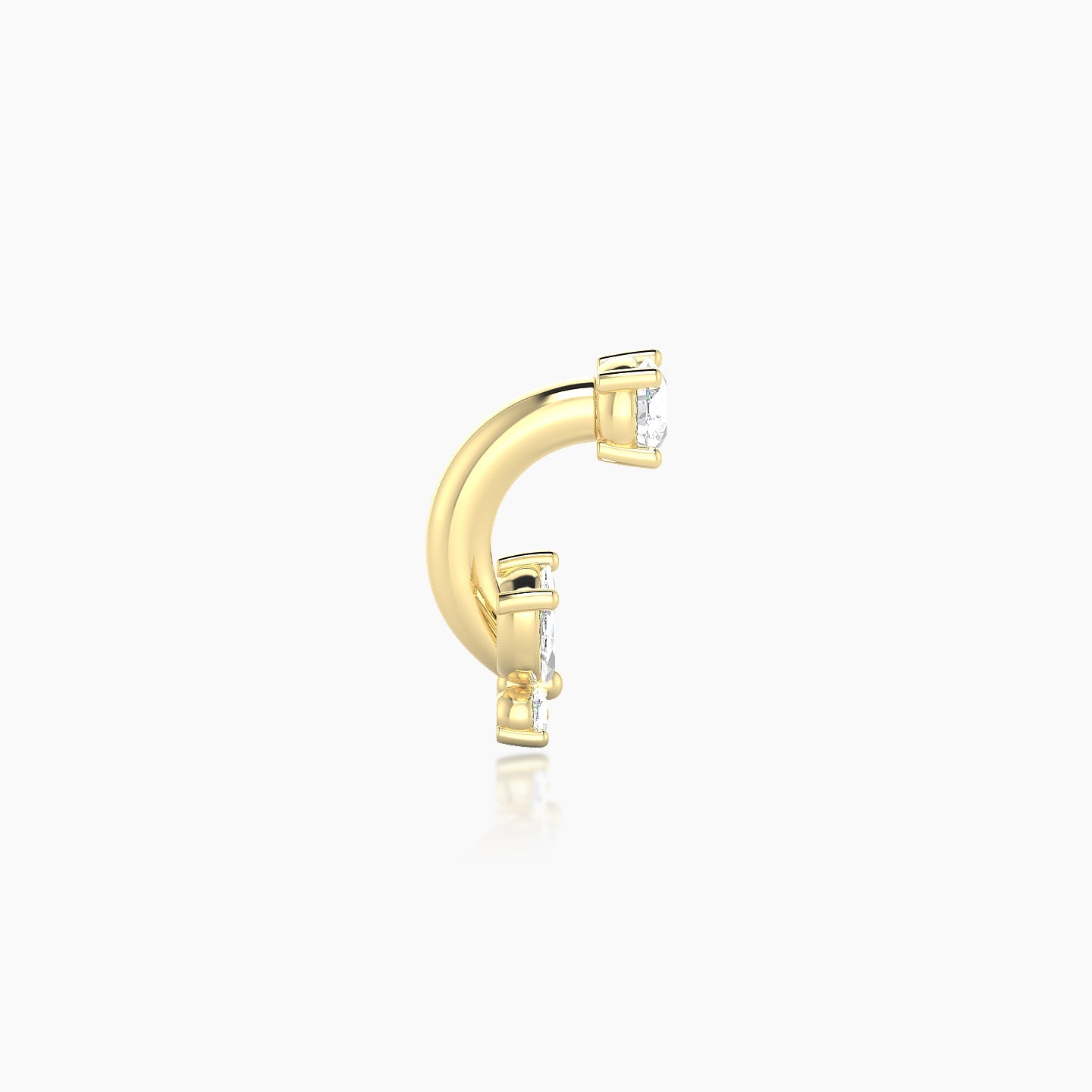 Levana | 18k Yellow Gold 6 mm 4.5 mm Butterfly Diamond Navel Piercing