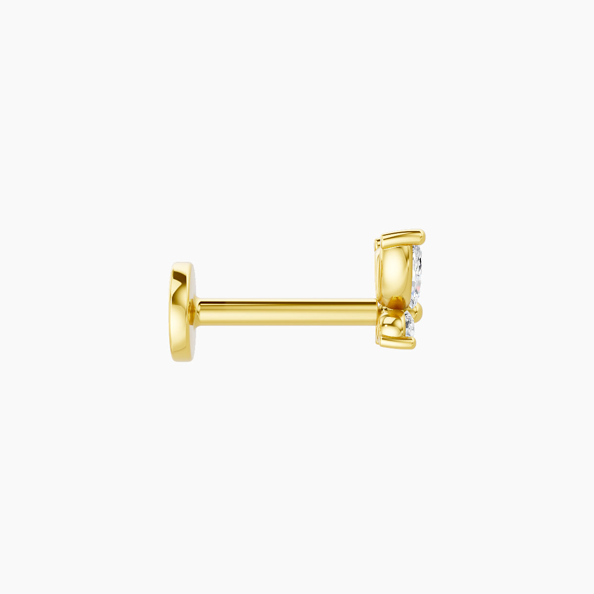 Levana | 18k Yellow Gold 4.5 mm 6.5 mm Butterfly Diamond Piercing