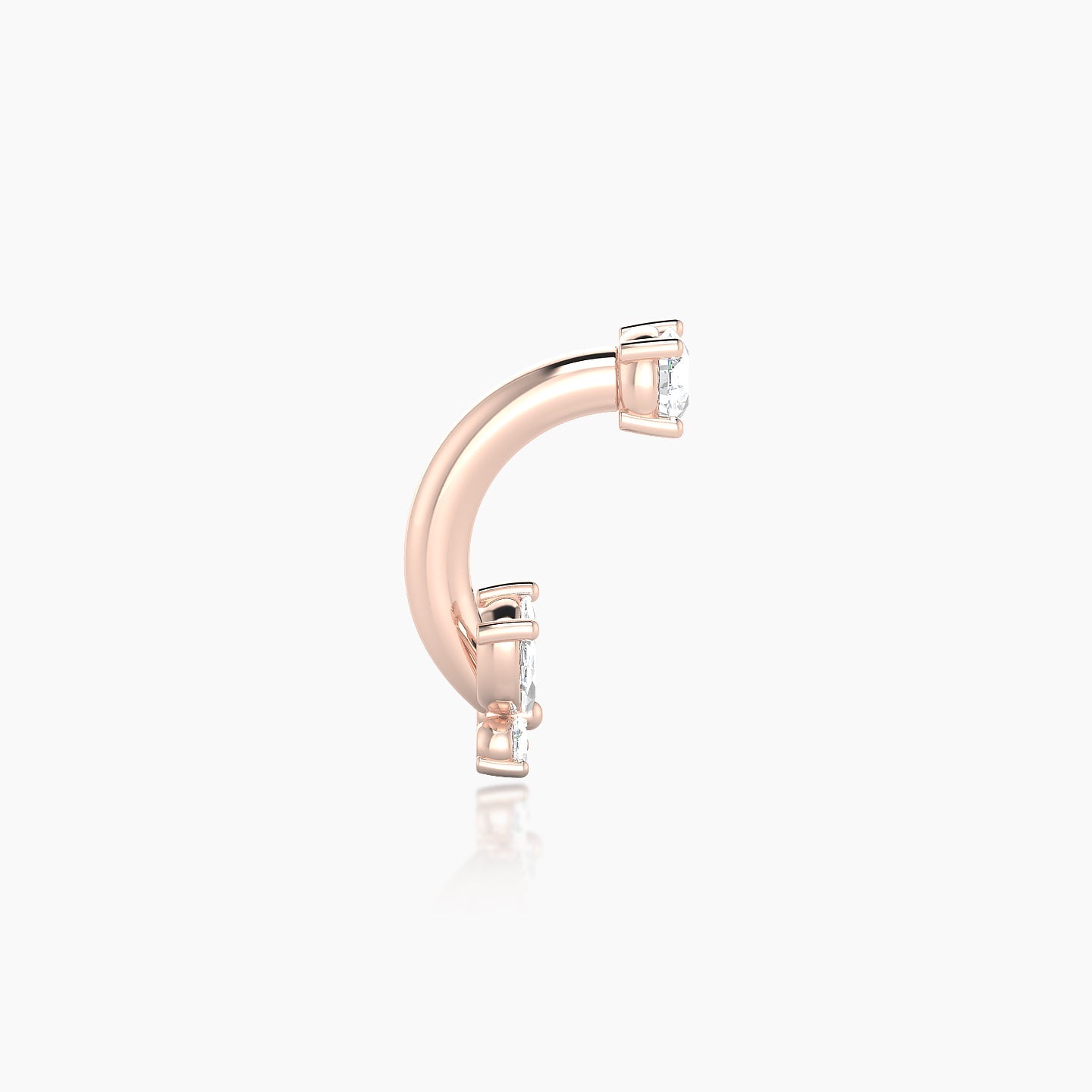 Levana | 18k Rose Gold 8 mm 4.5 mm Butterfly Diamond Navel Piercing