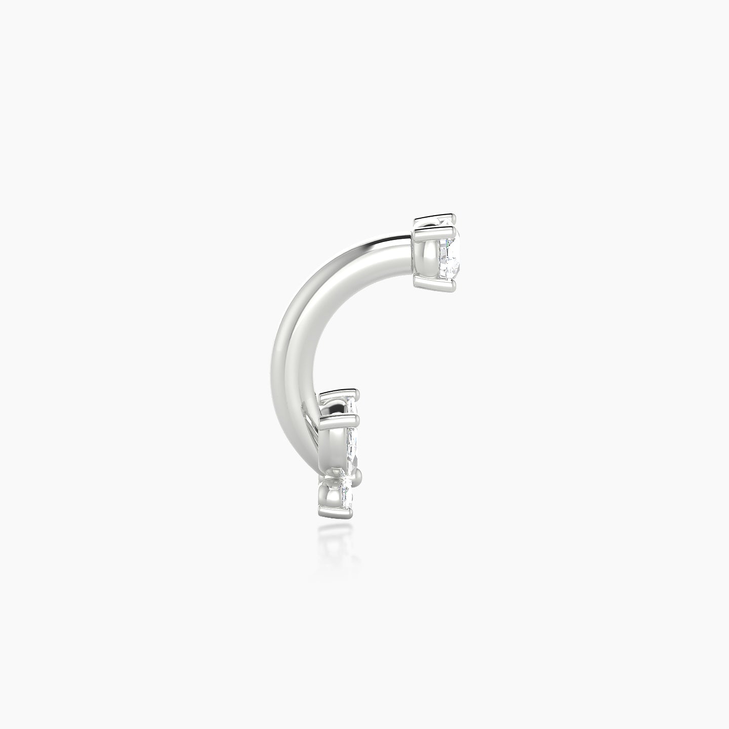 Levana | 18k White Gold 8 mm 4.5 mm Butterfly Diamond Navel Piercing