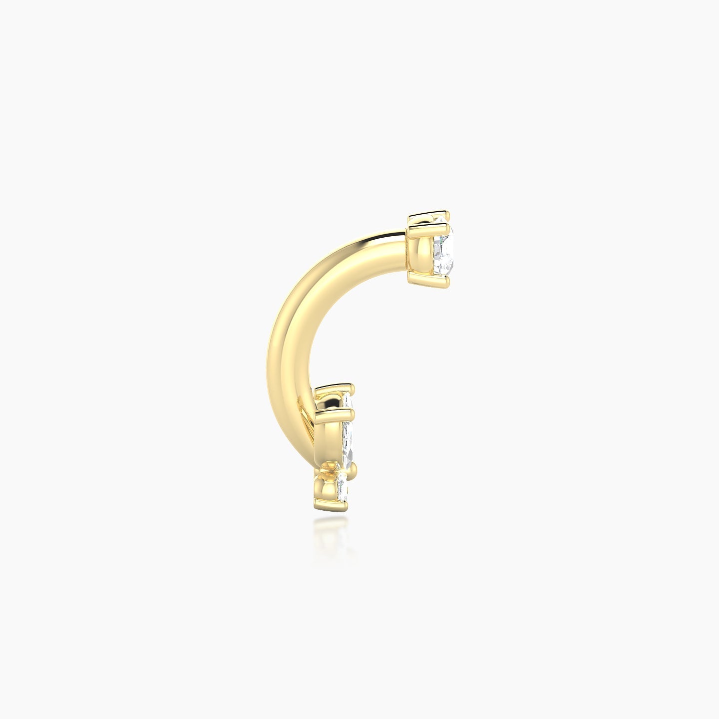 Levana | 18k Yellow Gold 8 mm 4.5 mm Butterfly Diamond Navel Piercing