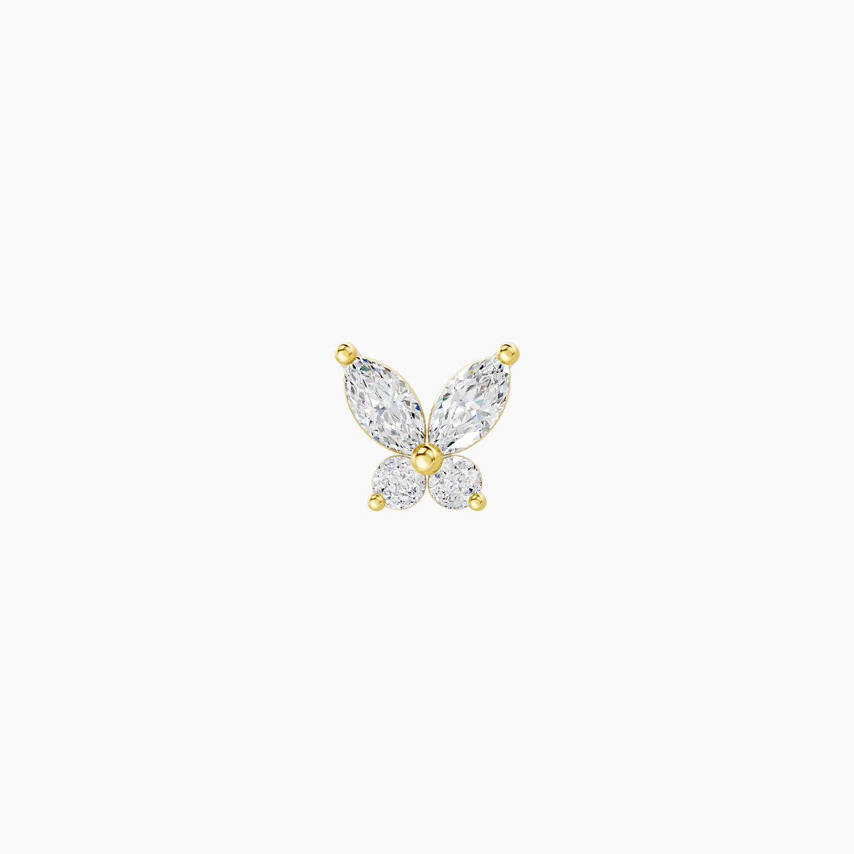 Levana | 18k Yellow Gold 4.5 mm 8 mm Butterfly Diamond Piercing