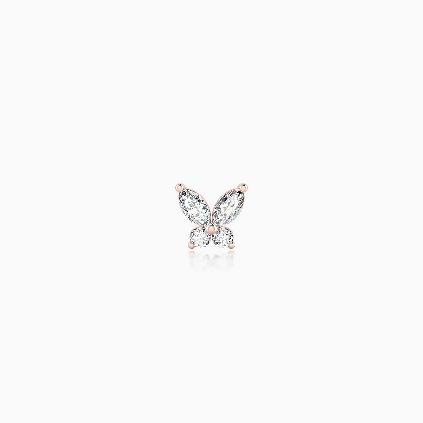 Levana | 18k Rose Gold 4.5 mm Butterfly Diamond Earring