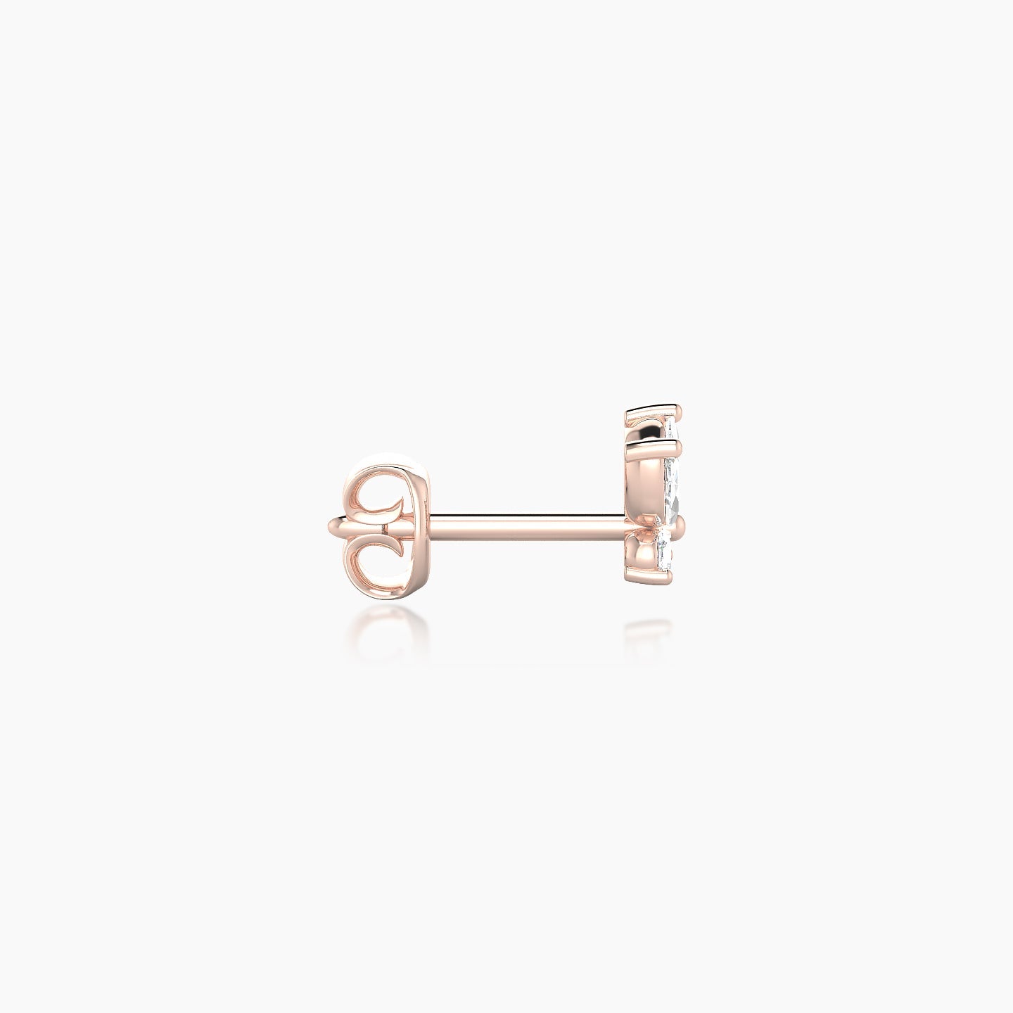 Levana | 18k Rose Gold 4.5 mm Butterfly Diamond Earring