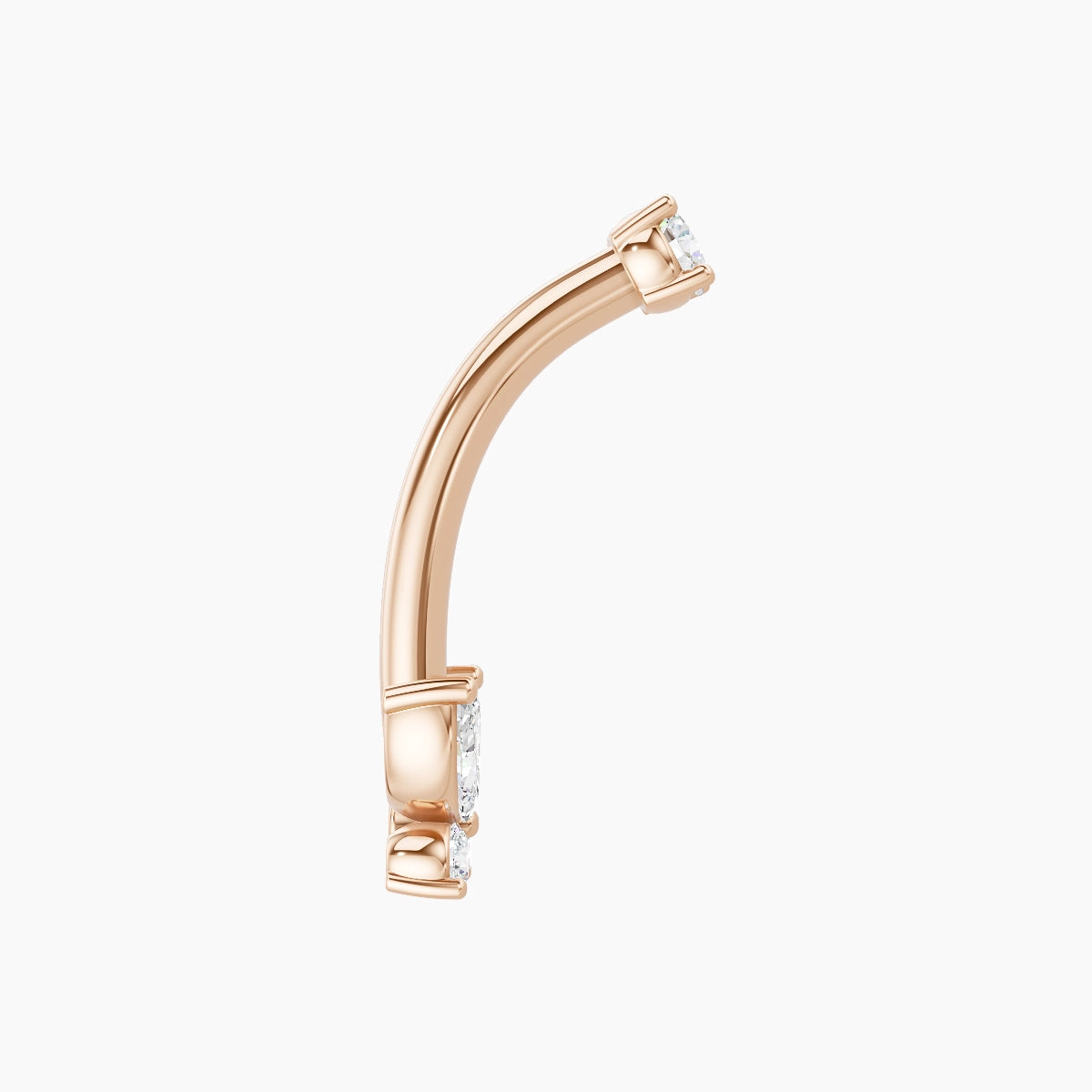 Levana | 18k Rose Gold 5.5 mm 10 mm Butterfly Diamond Belly Piercing
