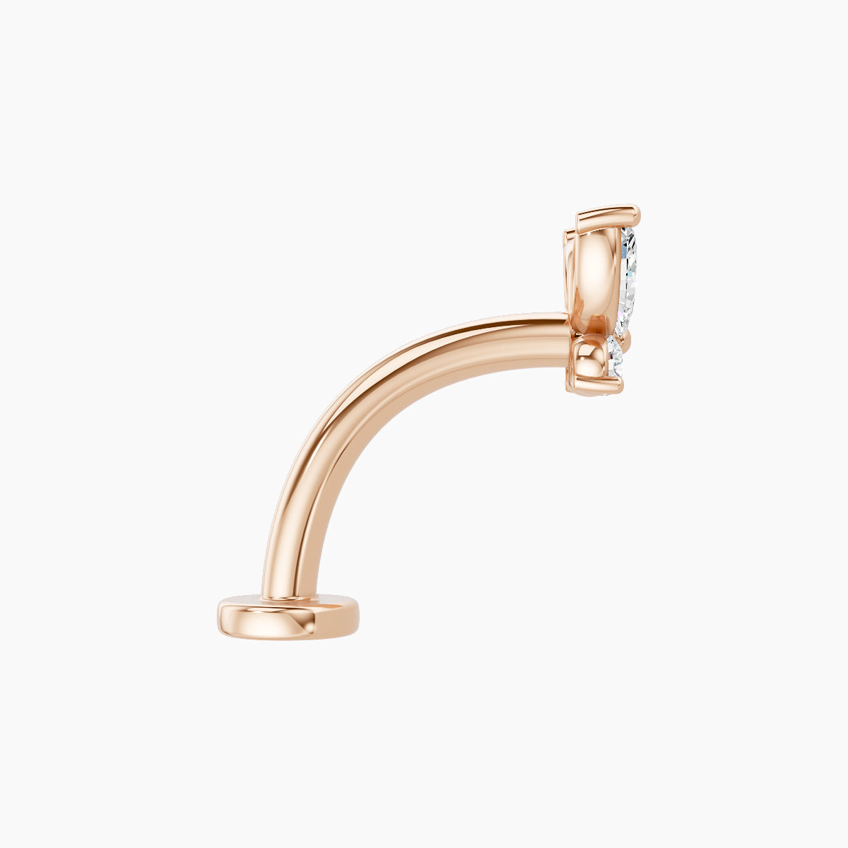Levana | 18k Rose Gold 5.5 mm 10 mm Butterfly Diamond Floating Navel Piercing