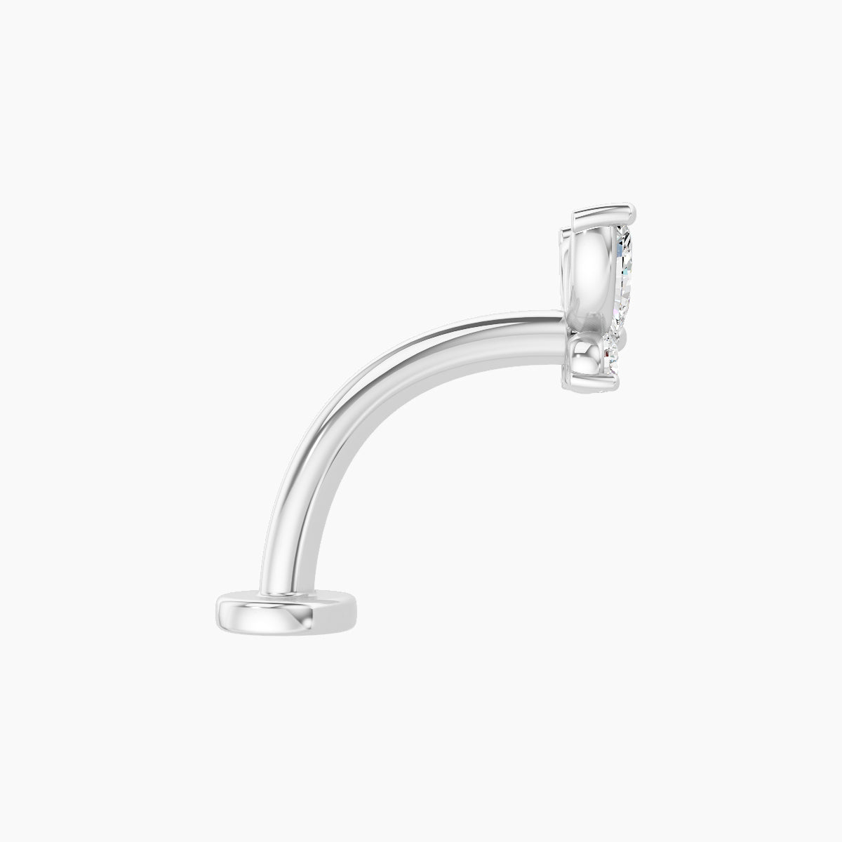 Levana | 18k White Gold 5.5 mm 10 mm Butterfly Diamond Floating Navel Piercing