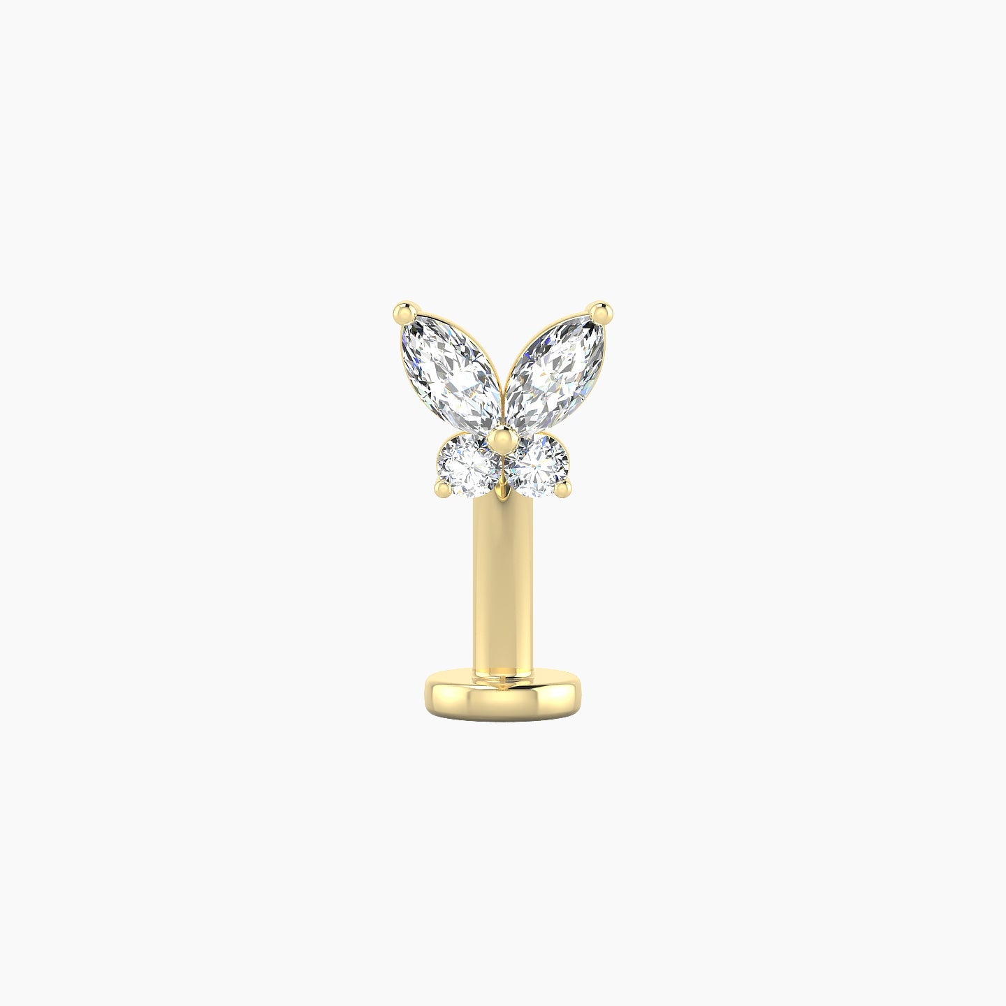 Levana | 18k Yellow Gold 5.5 mm 10 mm Butterfly Diamond Floating Navel Piercing