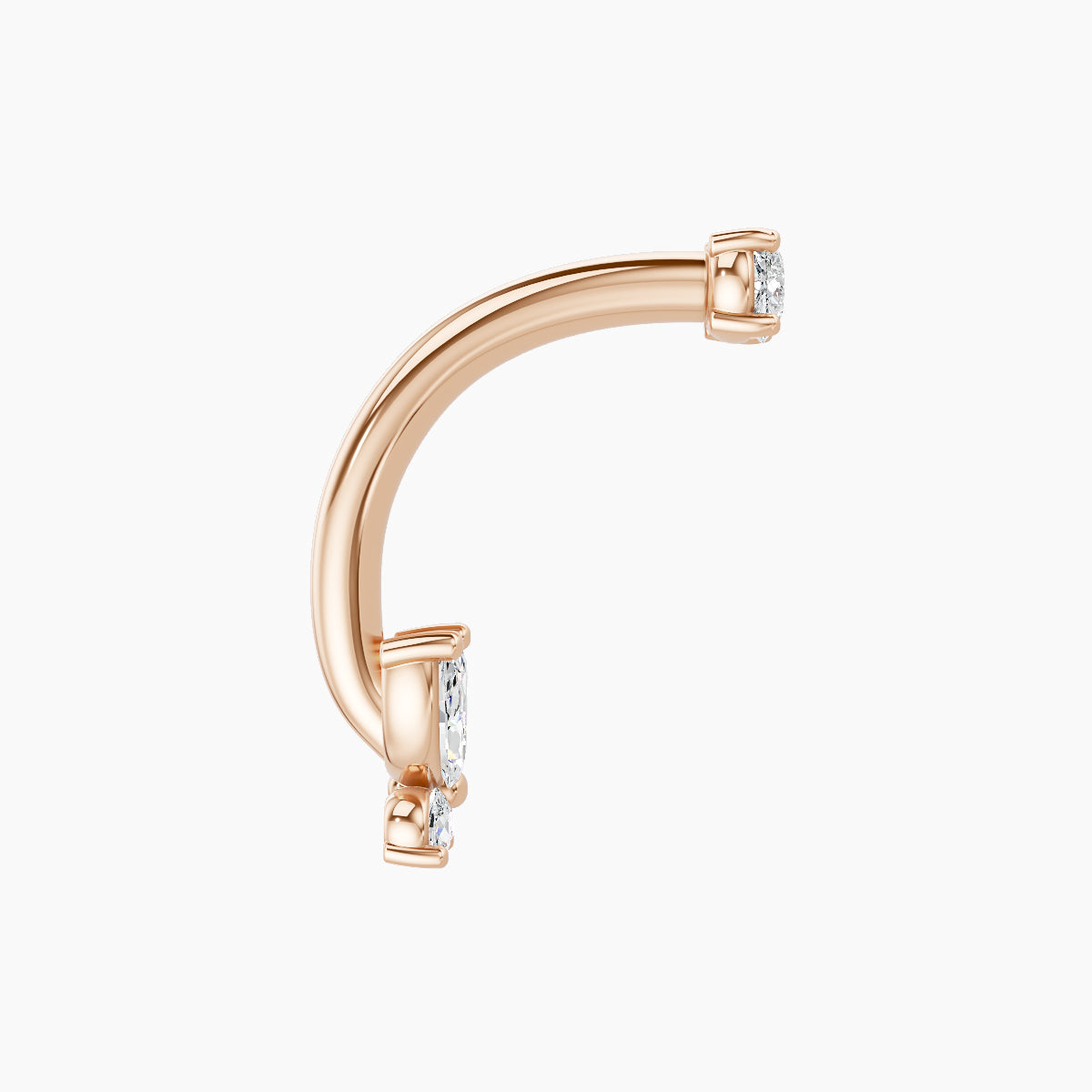 Levana | 18k Rose Gold 5.5 mm 10 mm Butterfly Diamond Navel Piercing