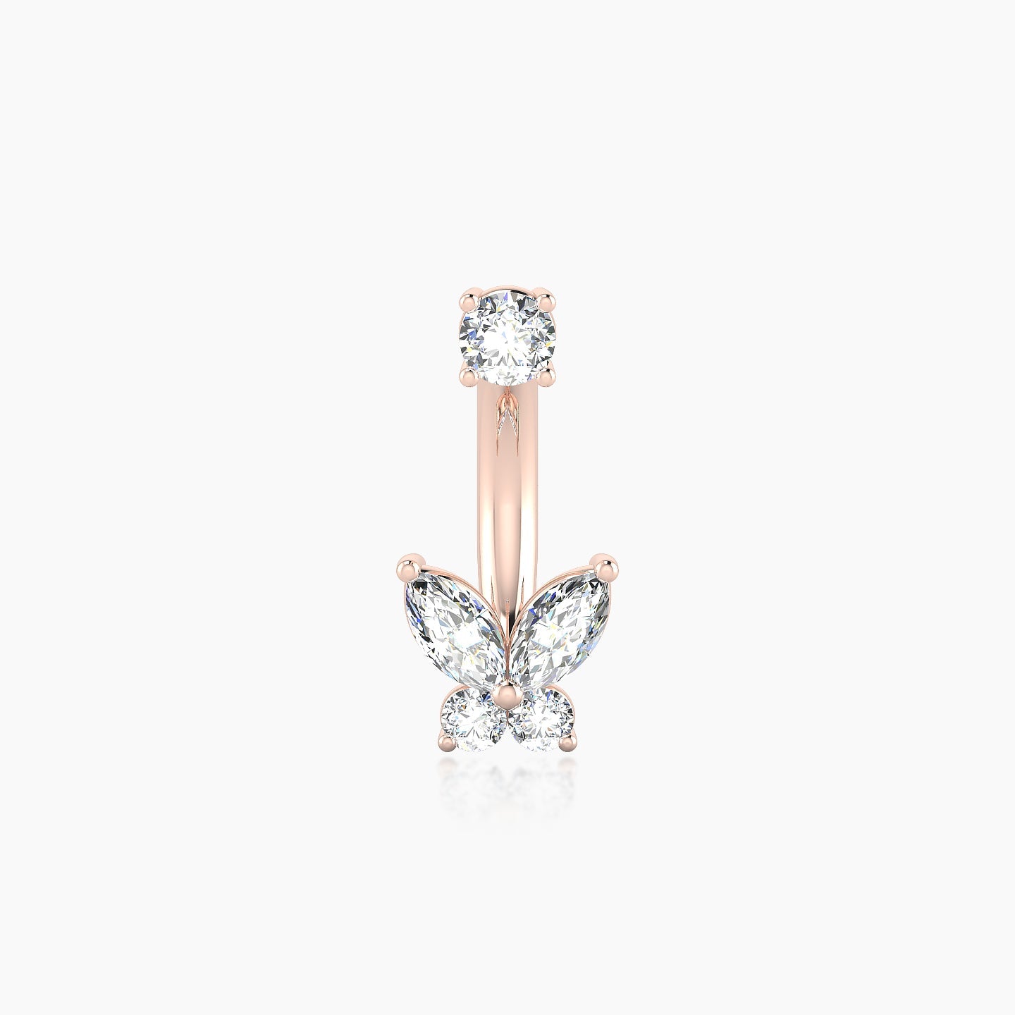 Levana | 18k Rose Gold 10 mm 5.5 mm Butterfly Diamond Navel Piercing