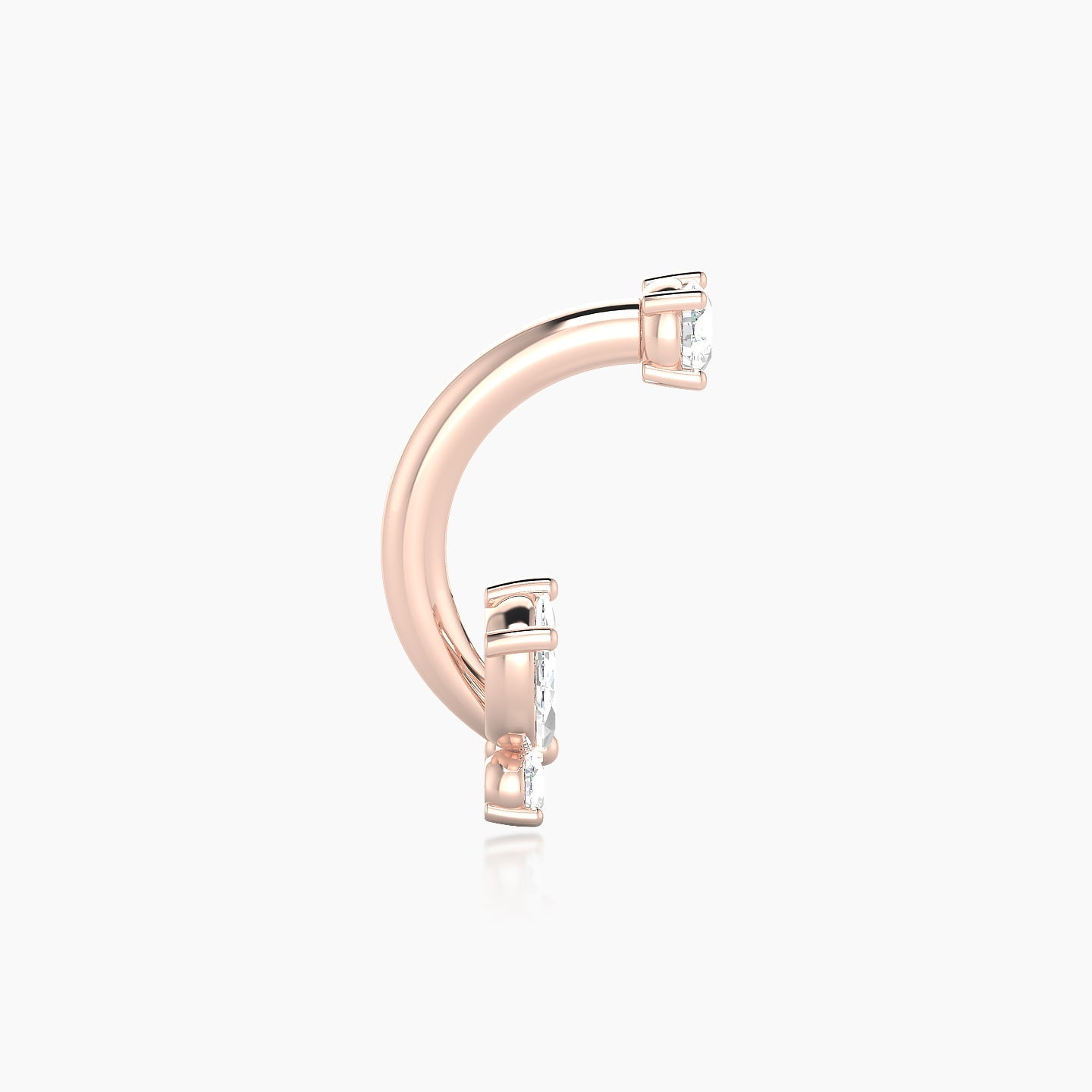 Levana | 18k Rose Gold 10 mm 5.5 mm Butterfly Diamond Navel Piercing