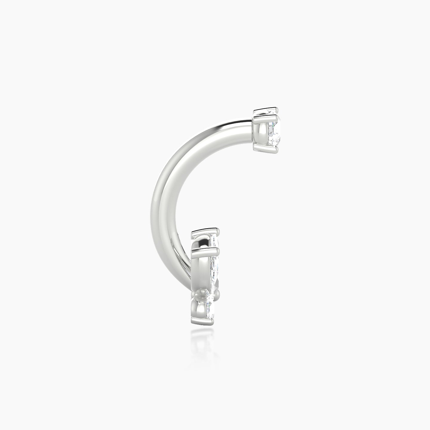 Levana | 18k White Gold 10 mm 5.5 mm Butterfly Diamond Navel Piercing