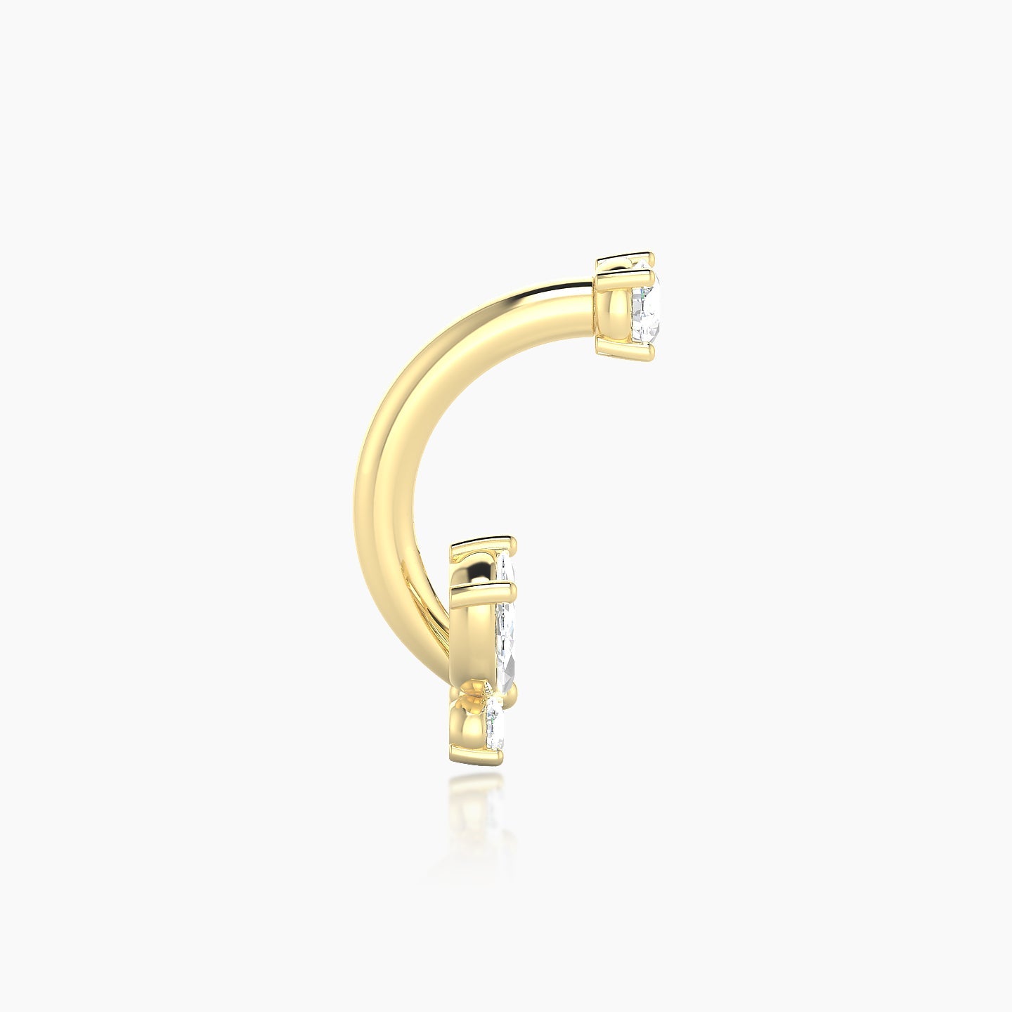 Levana | 18k Yellow Gold 10 mm 5.5 mm Butterfly Diamond Navel Piercing