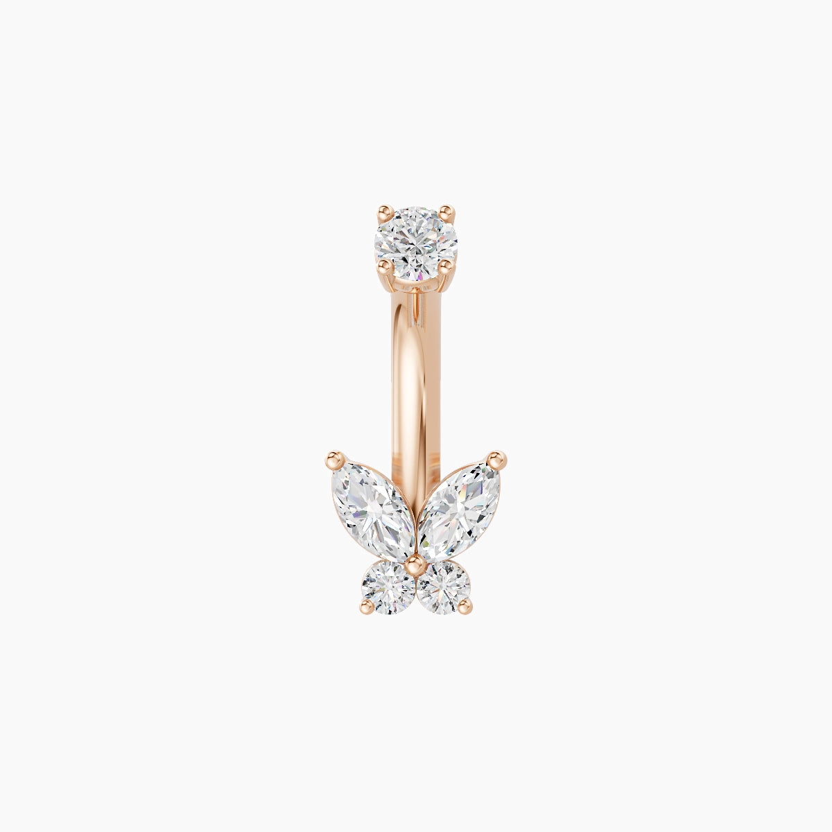 Levana | 18k Rose Gold 5.5 mm 6 mm Butterfly Diamond Belly Piercing