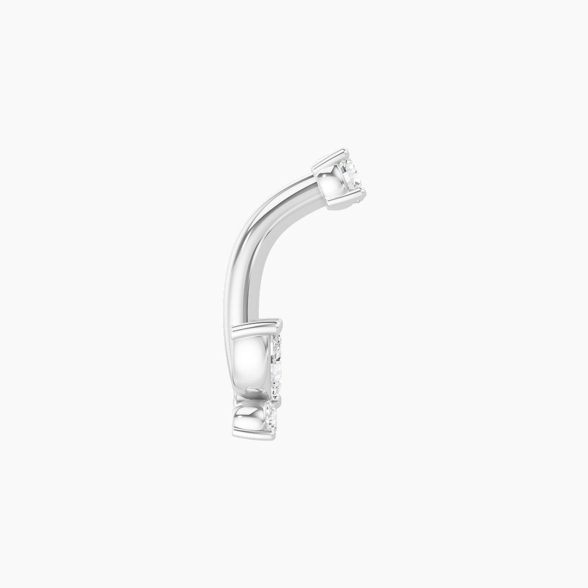 Levana | 18k White Gold 5.5 mm 6 mm Butterfly Diamond Belly Piercing
