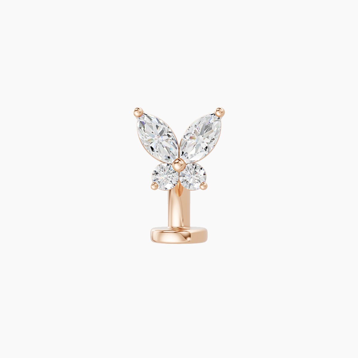 Levana | 18k Rose Gold 5.5 mm 6 mm Butterfly Diamond Floating Navel Piercing