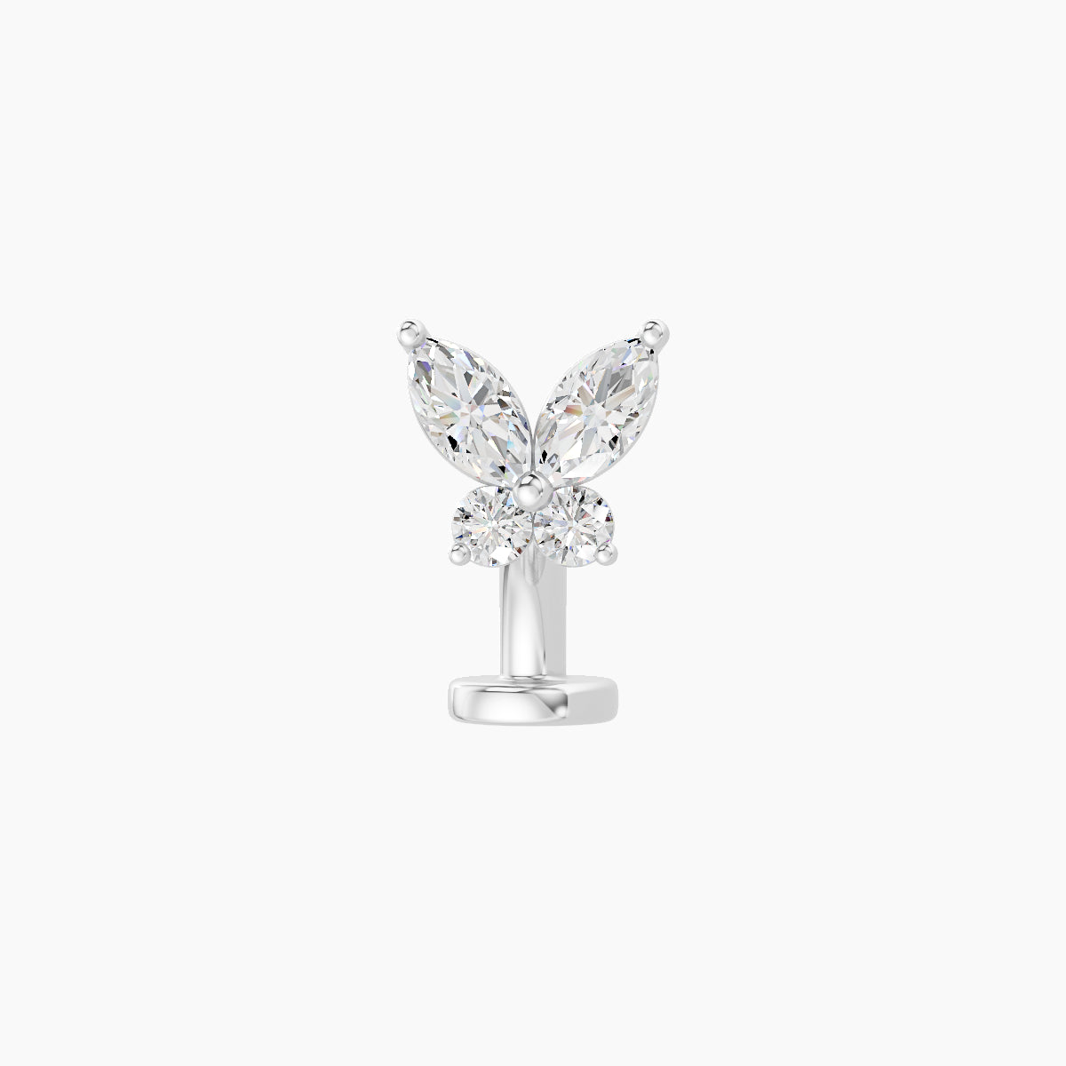 Levana | 18k White Gold 5.5 mm 6 mm Butterfly Diamond Floating Navel Piercing