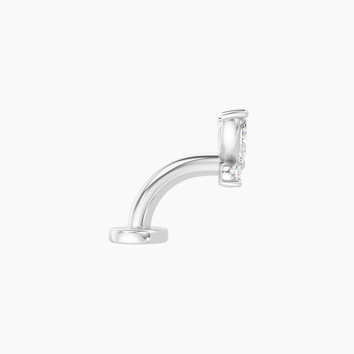 Levana | 18k White Gold 5.5 mm 6 mm Butterfly Diamond Floating Navel Piercing