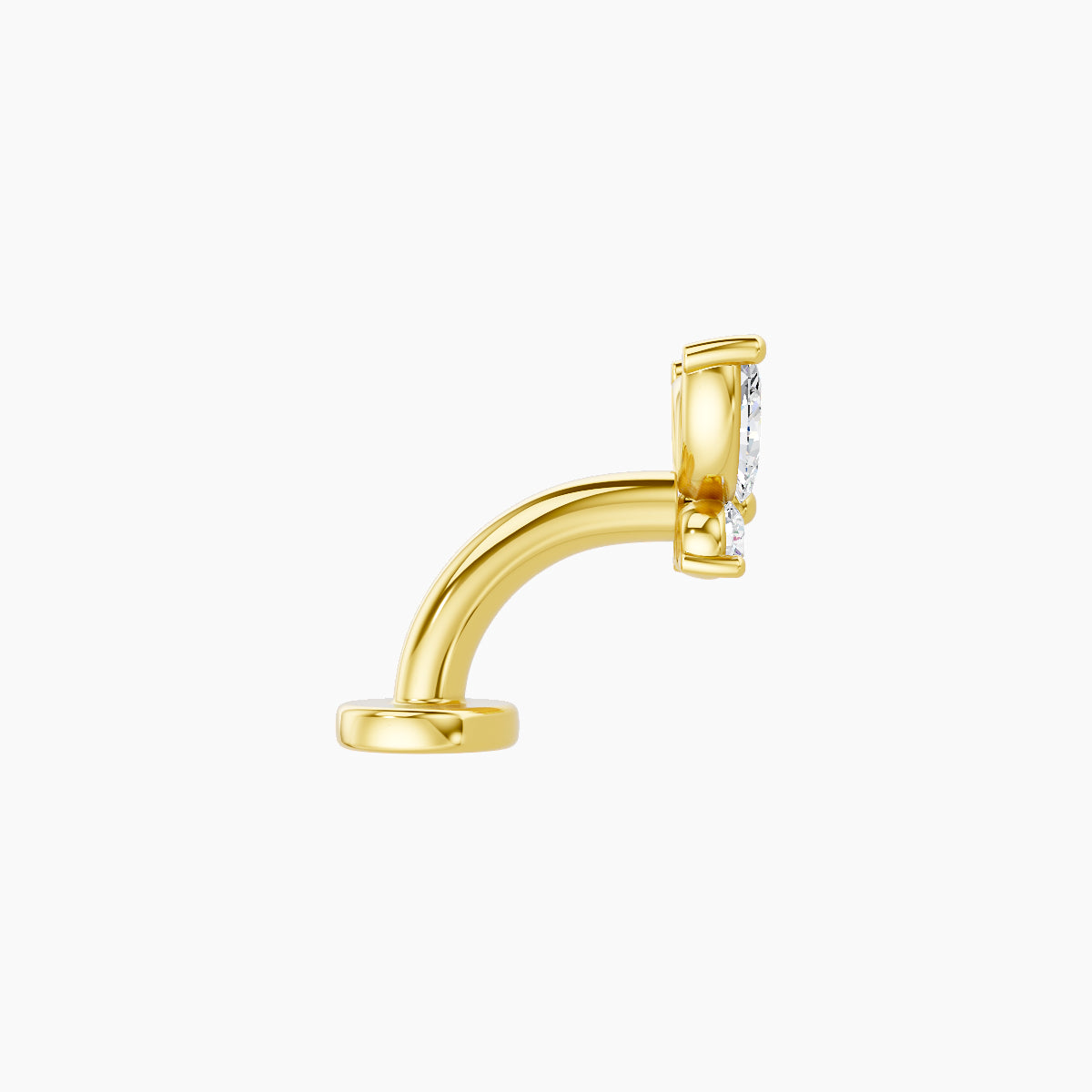 Levana | 18k Yellow Gold 5.5 mm 6 mm Butterfly Diamond Floating Navel Piercing