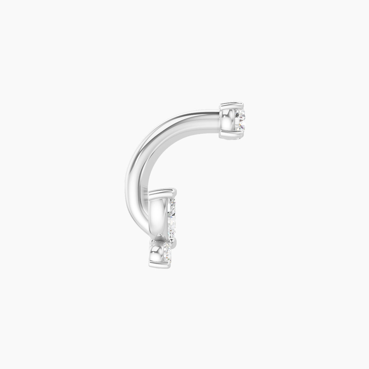 Levana | 18k White Gold 5.5 mm 6 mm Butterfly Diamond Navel Piercing