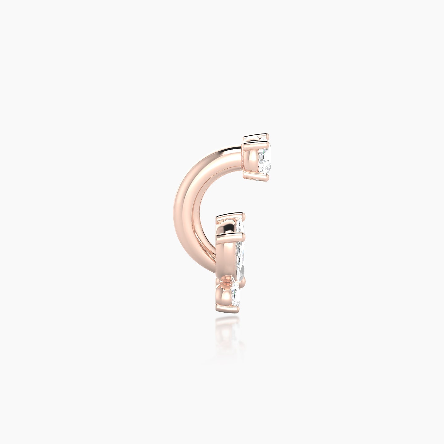 Levana | 18k Rose Gold 6 mm 5.5 mm Butterfly Diamond Navel Piercing