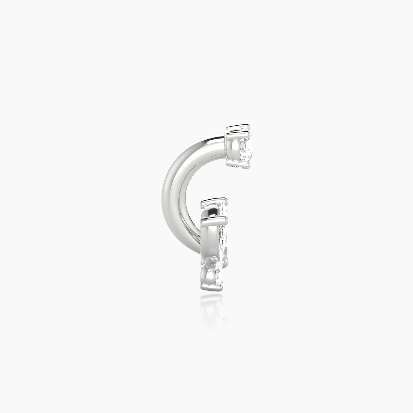 Levana | 18k White Gold 6 mm 5.5 mm Butterfly Diamond Navel Piercing