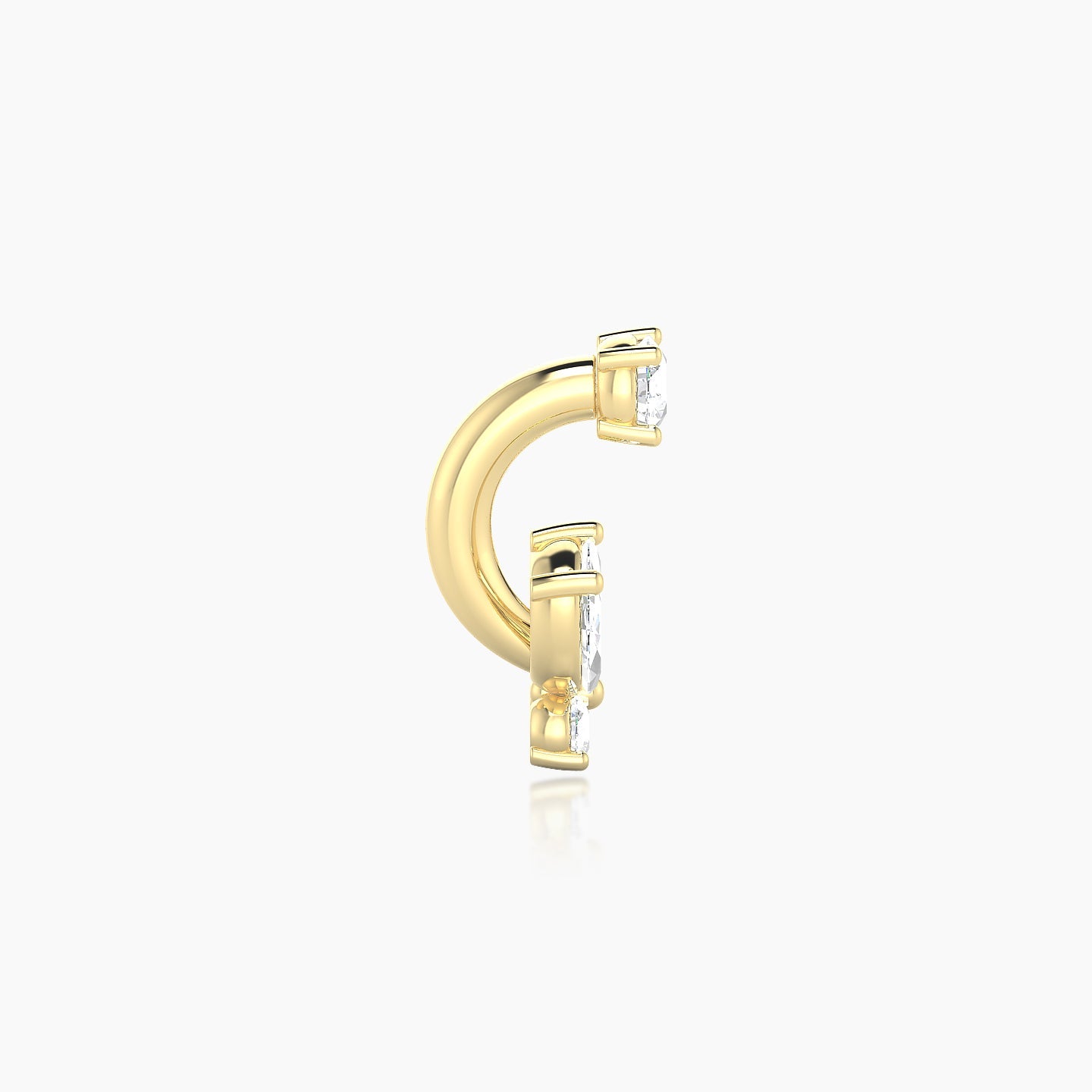 Levana | 18k Yellow Gold 6 mm 5.5 mm Butterfly Diamond Navel Piercing