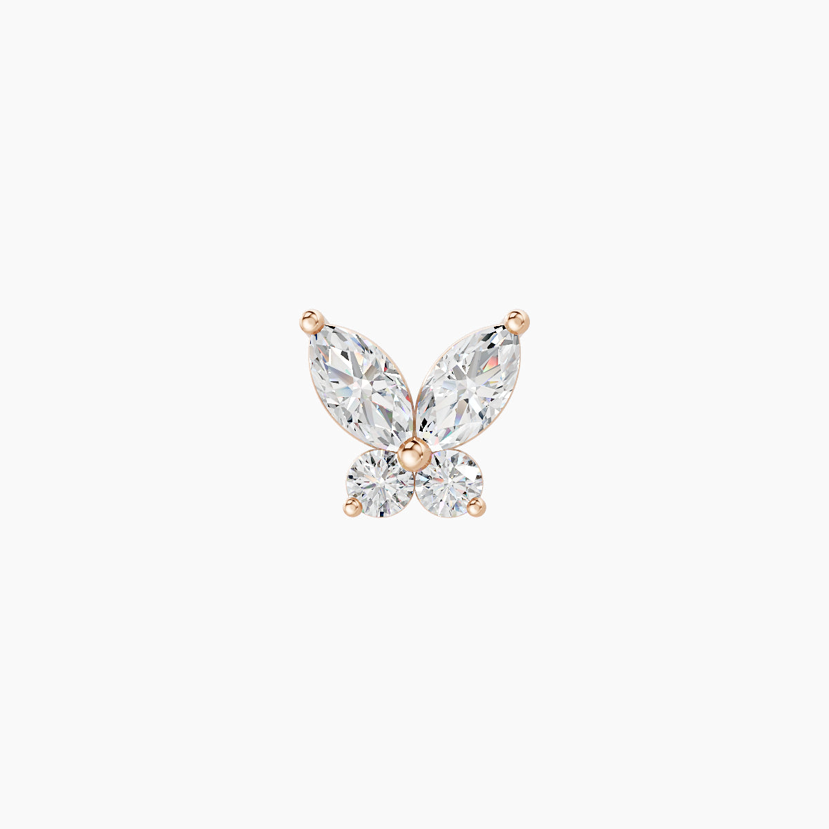 Levana | 18k Rose Gold 5.5 mm 6.5 mm Butterfly Diamond Piercing
