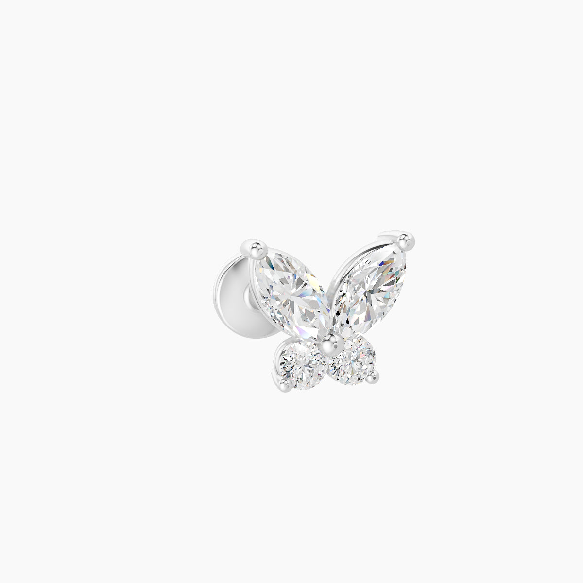 Levana | 18k White Gold 5.5 mm 6.5 mm Butterfly Diamond Piercing