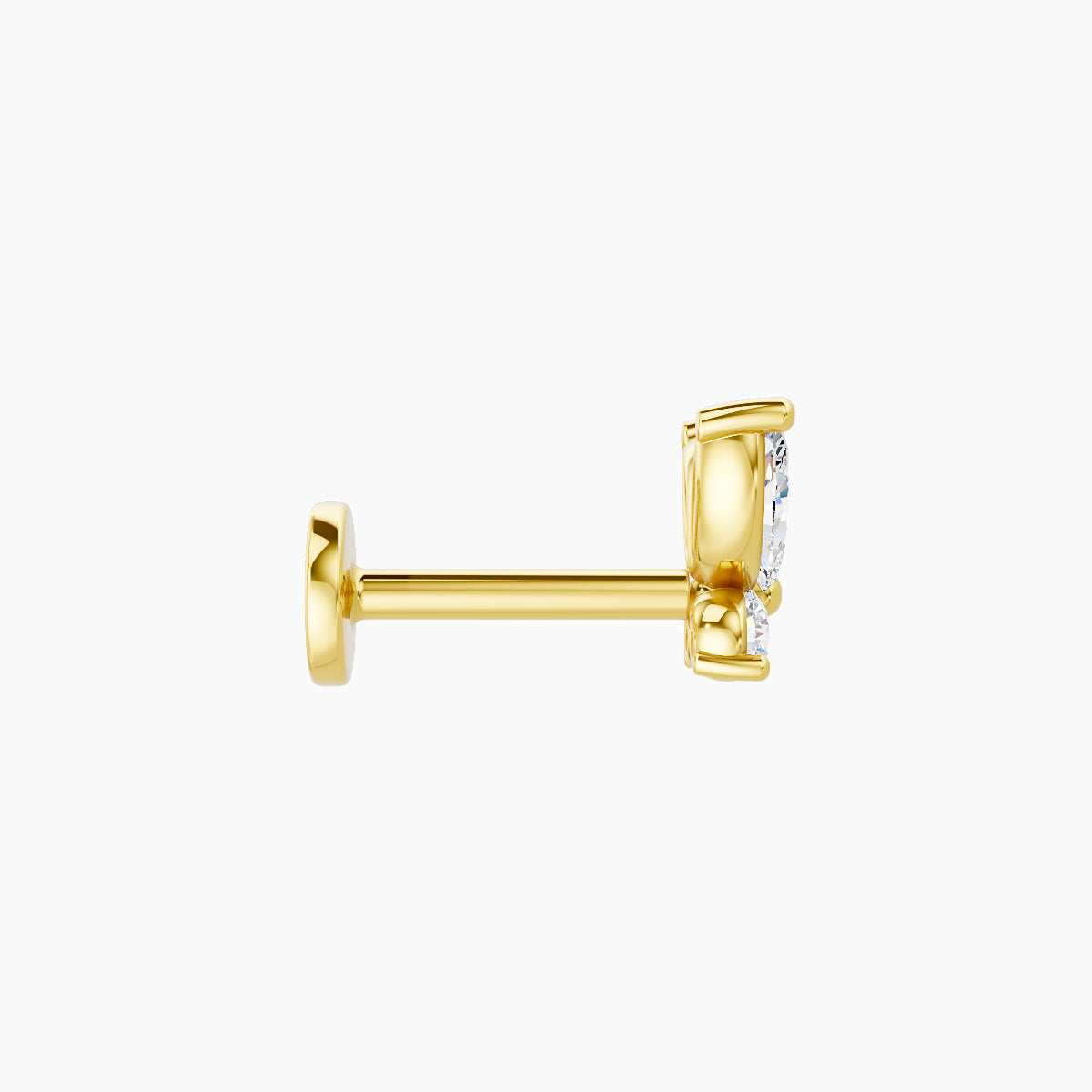 Levana | 18k Yellow Gold 5.5 mm 6.5 mm Butterfly Diamond Piercing