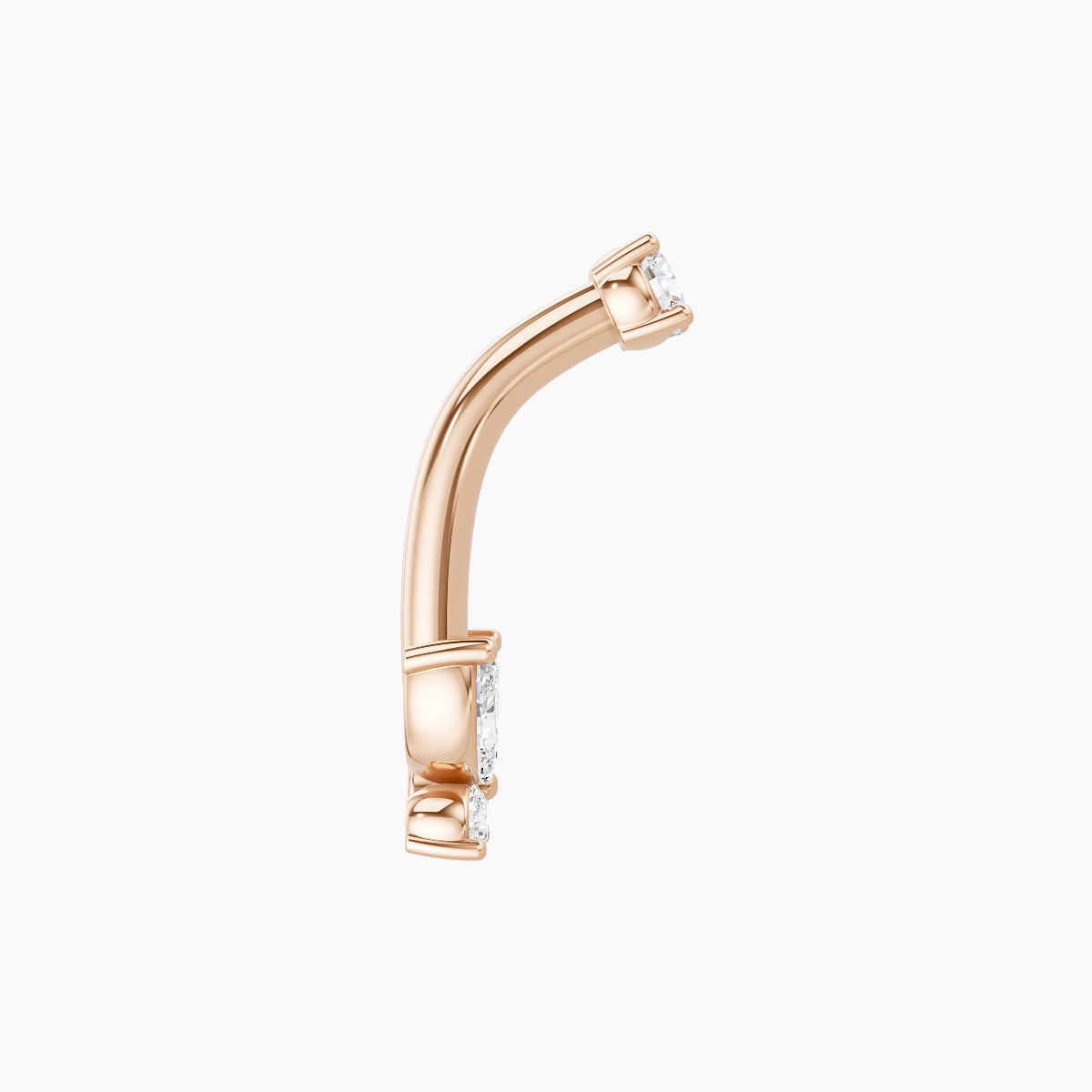 Levana | 18k Rose Gold 5.5 mm 8 mm Butterfly Diamond Belly Piercing