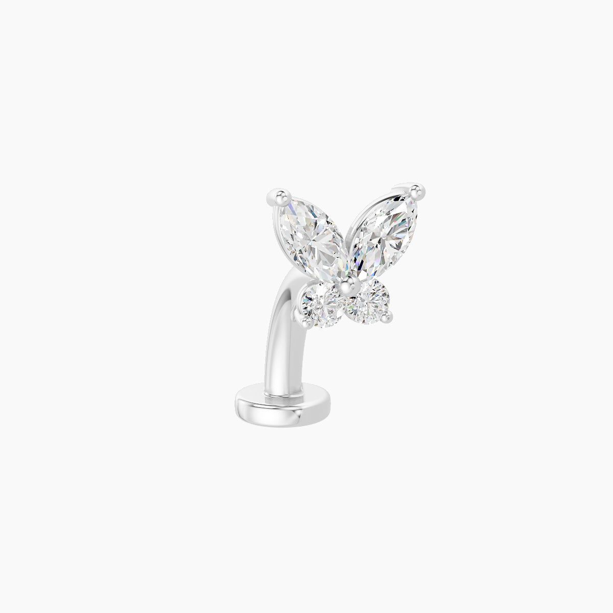 Levana | 18k White Gold 5.5 mm 8 mm Butterfly Diamond Floating Navel Piercing