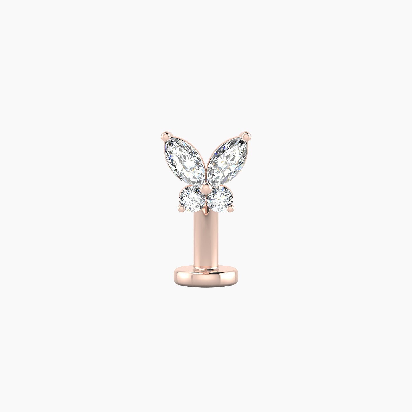 Levana | 18k Rose Gold 5.5 mm 8 mm Butterfly Diamond Floating Navel Piercing